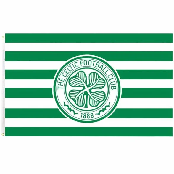 Bandera oficial Celtic FC, 152 x 91 cm, verde y blanco