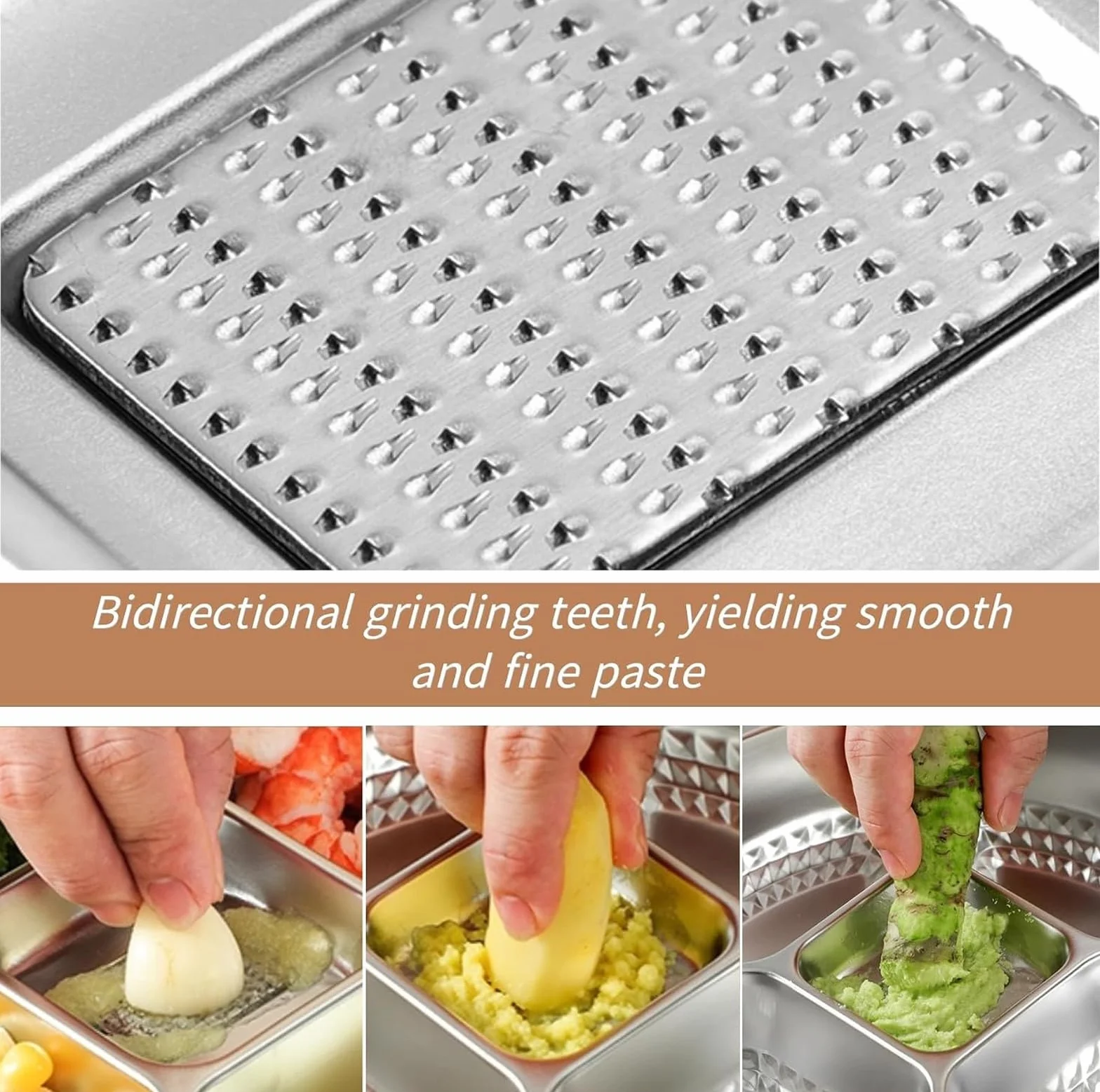Colador de Arroz con Fondo Inclinado y Drenaje Lateral, Colador Multiusos con Separador para Moler Ajo y Bandeja de PreparacióN para Cocinar(A)