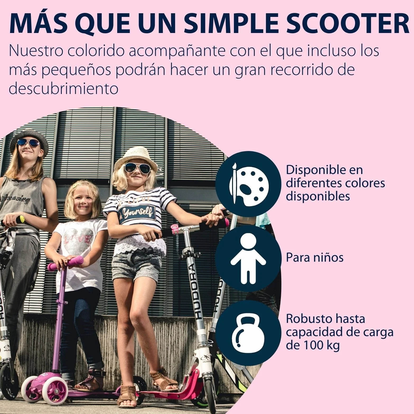HUDORA Scooter BigWheel 125 Patín de Aluminio Ajustable Plegable niños hasta 100kg