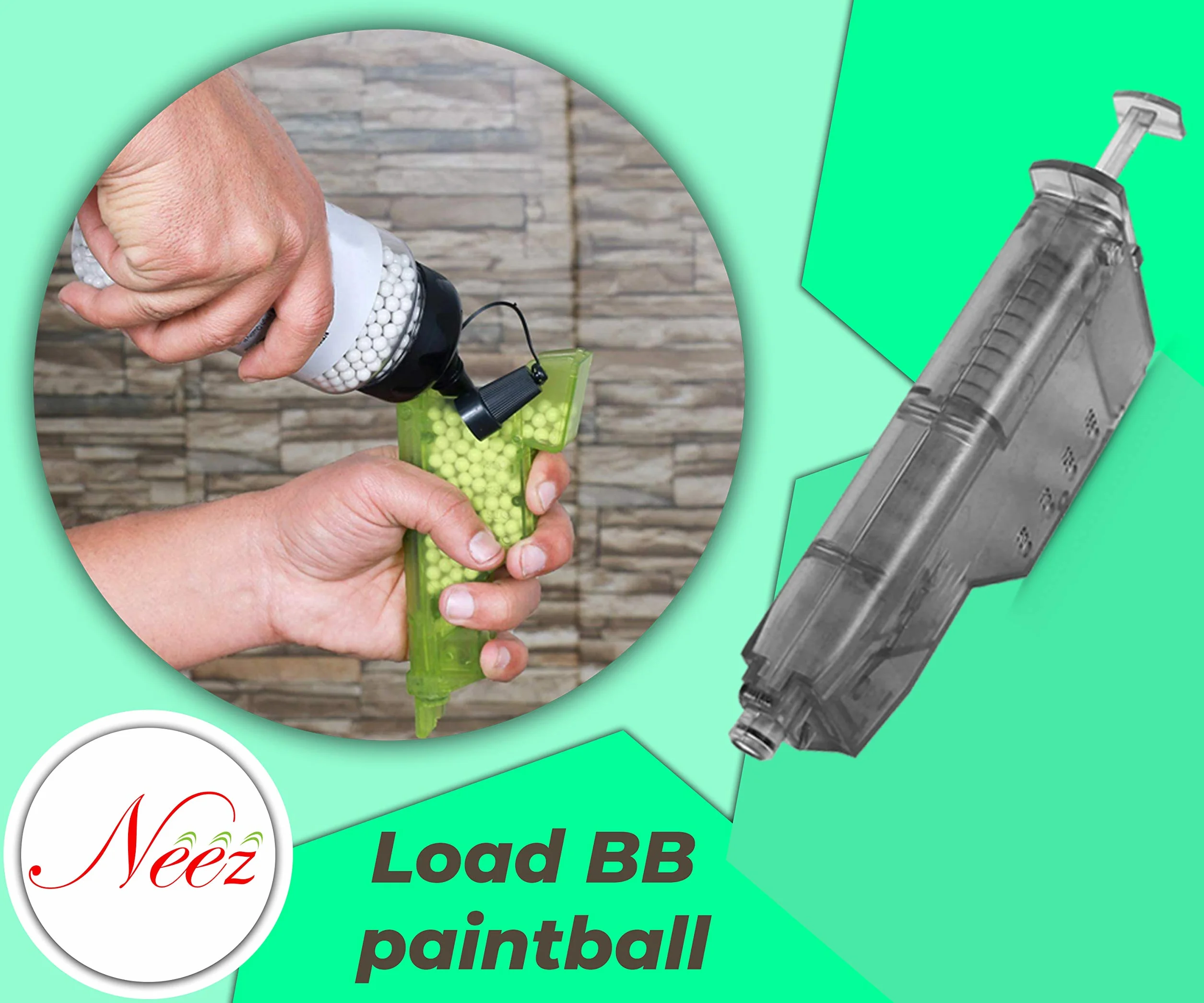 Softair Mejor Calidad Cargadores De BBS para 6mm BB Balines De Plástico (155 Redondo - Negro)