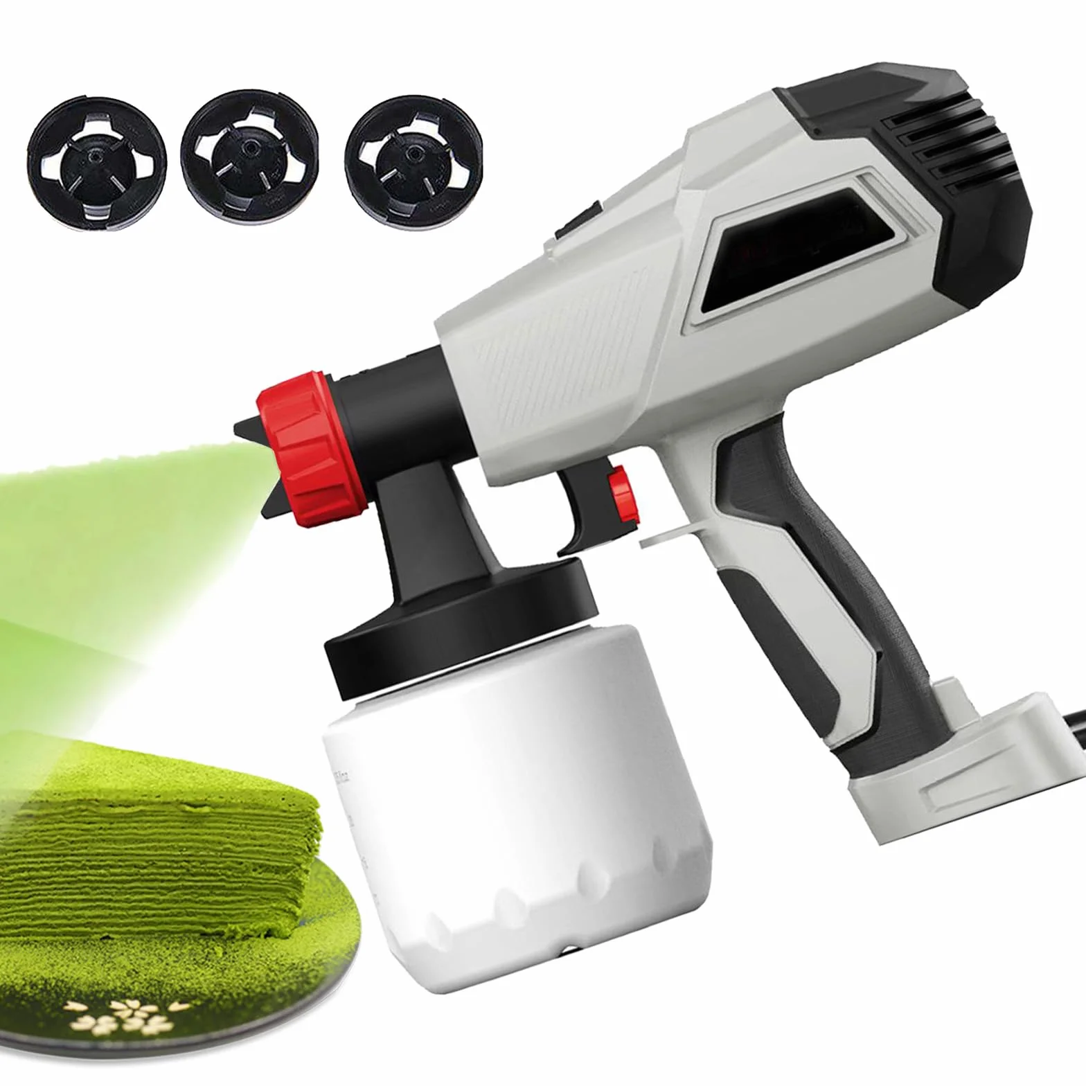 Kit De Pistola Pulverizadora De Chocolate 500w/800w, Aerógrafo Eléctrico De Decoración De Pasteles 800ml Con 3/2 Boquillas, Volumen De Pulverización Ajustable Para Repostería, Postres Y Máquina 500W