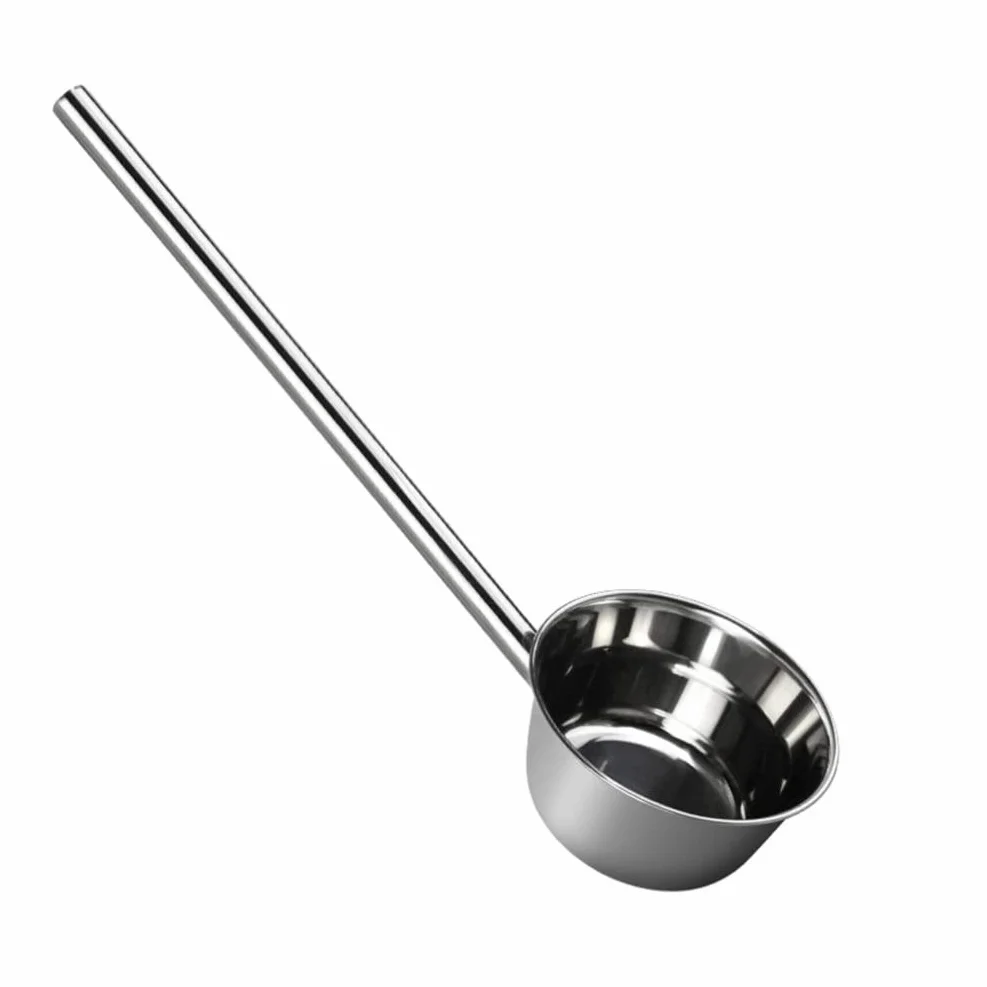 Vaguelly Cucharón de agua de mango de 58 cm de largo, de acero inoxidable, para riego de jardín, cucharón de agua grande, cuchara de sopa, cuchara de aceite, cucharón de cocina