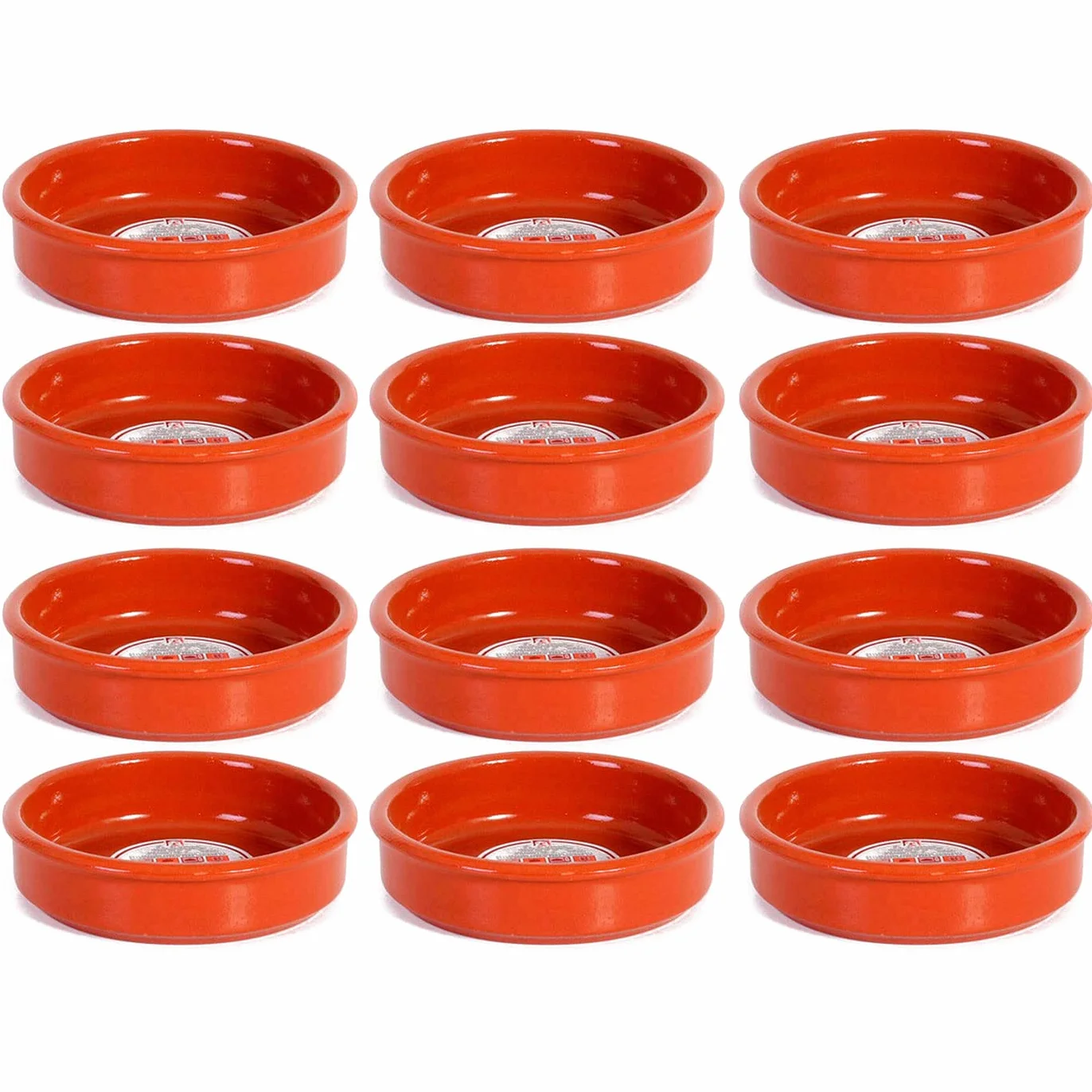 Acan Tradineur - Pack de 12 Cazuelas Redonda de Barro - Apta para vitro y Horno - Ideal para guisos y asados caseros - Ø 16 cm.