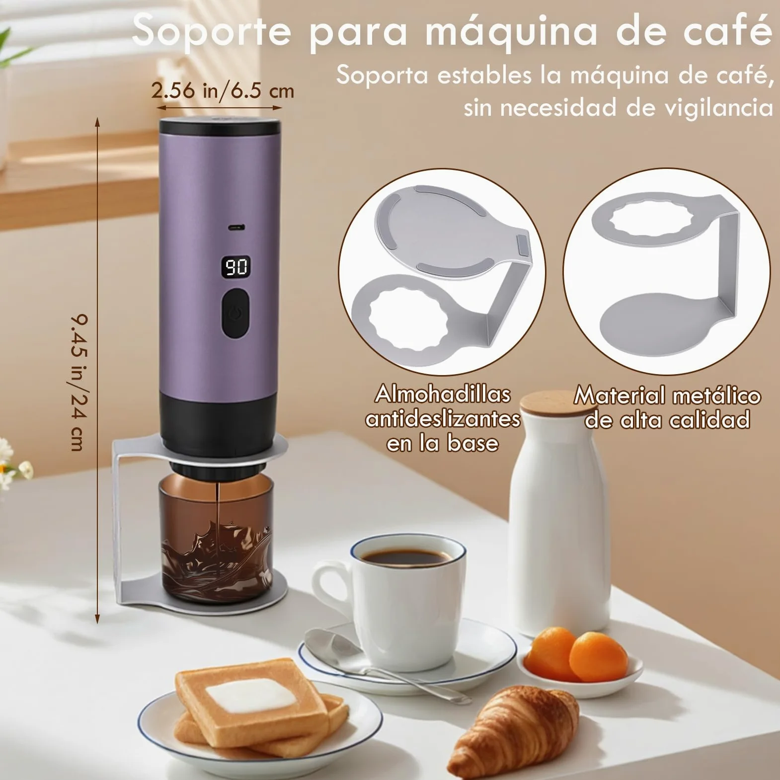 Euakee Cafetera Espresso Portátil,Eléctrica Cafetera Capsulas, 15Bar, 90ML, Compatible con NS/DG/Café Molido, Puede preparar 50 tazas de café para Camping para RV Senderismo Oficina