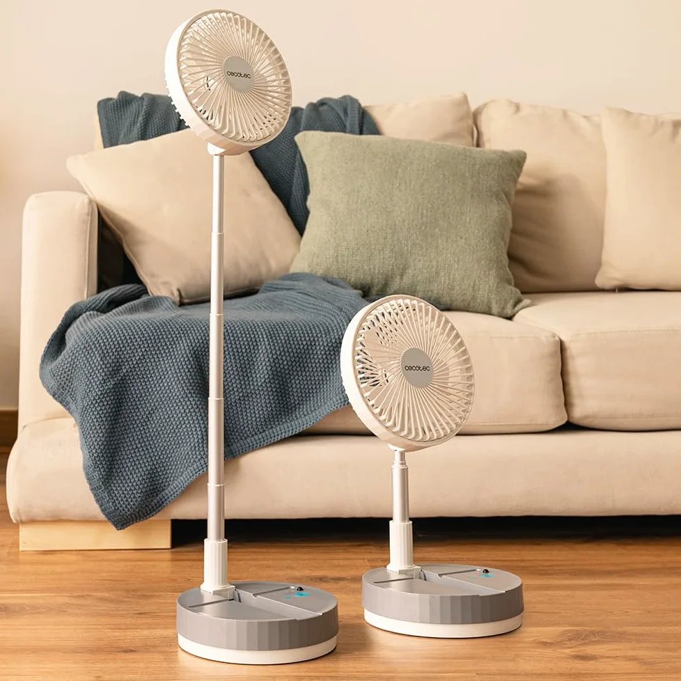 Cecotec Ventilador Portátil Plegable con Mando a Distancia EnergySilence 800 FoldAir Portable Control. Batería 7200mAh, Extensible, Oscilación Automática, 8 Pulgadas, 4 Velocidades