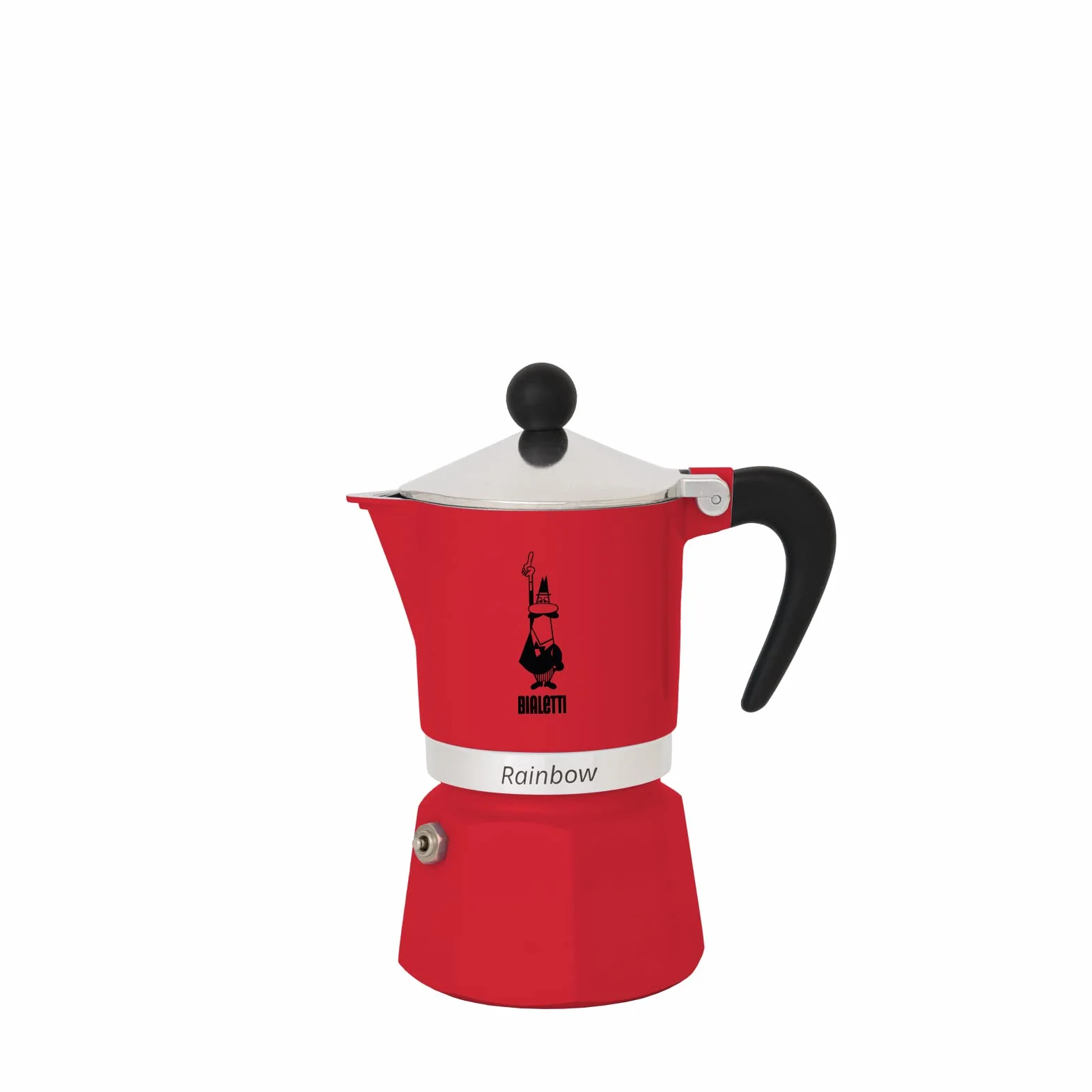 Bialetti Rainbow Cafetera Italiana Espresso, 3 Tazas, Aluminio, Rojo