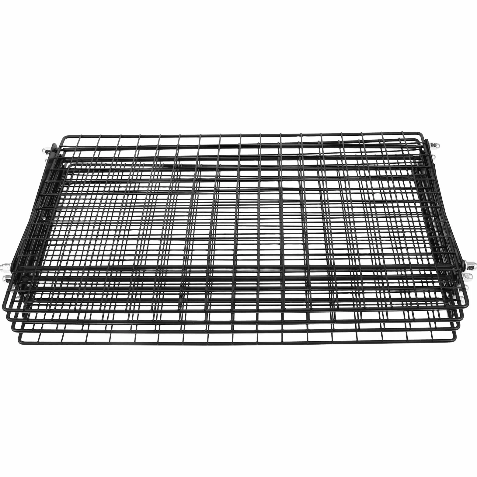 IMIKEYA Rejilla de Enfriamiento de Pan de Hierro Negro, 4 Niveles | Apilable, Plegable, Superficie de Malla, para Galletas y Cocina Profesional