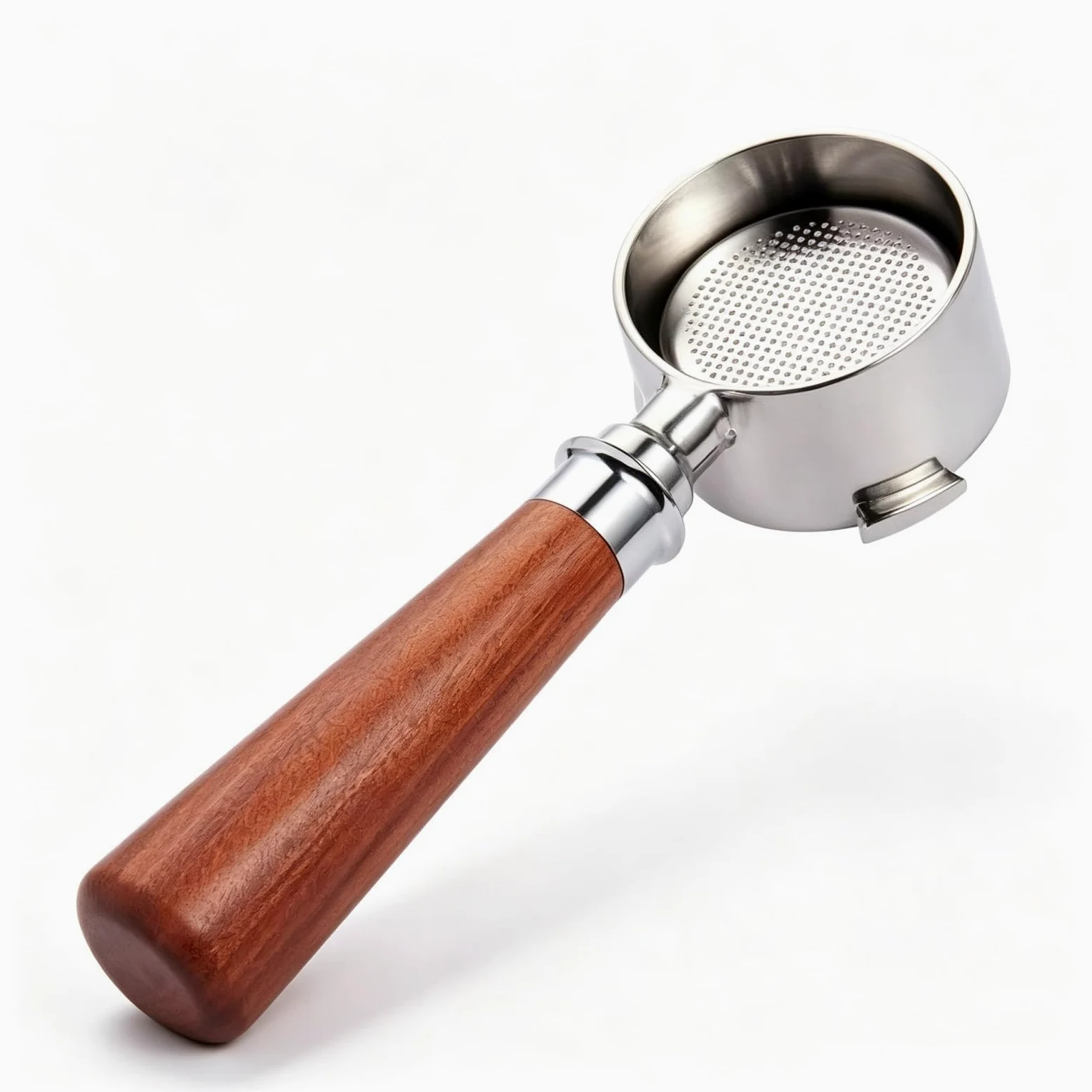 Portafiltro Compatible Con De'Longhi Dedica EC680/EC685. | Portafiltro sin fondo de 51 mm y 3 orejas con mango de madera - Cesta de filtro de repuesto for barista(B.230X51mm)