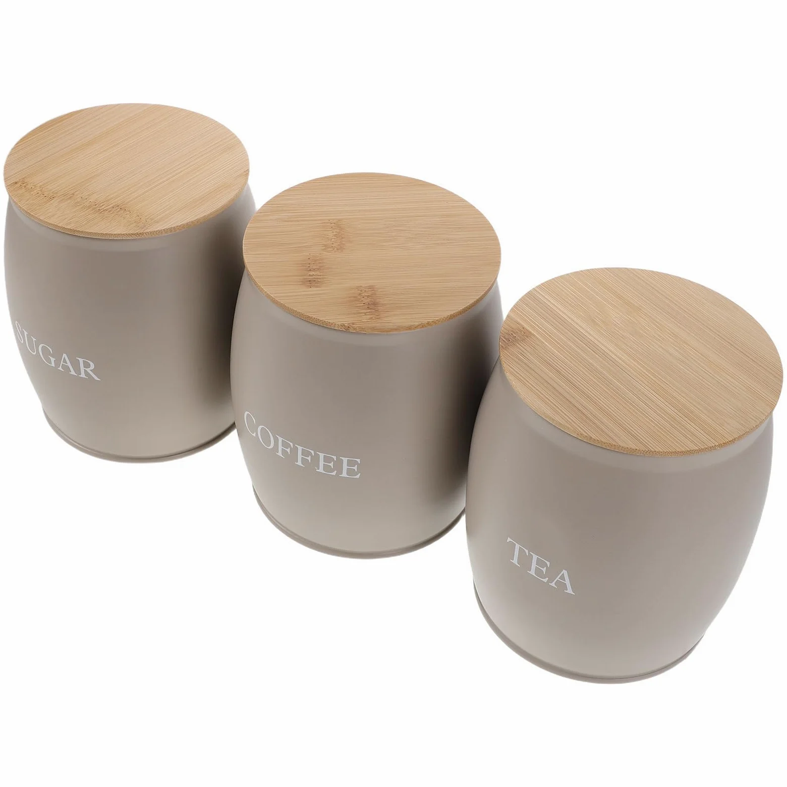 Ipetboom Juego de 3 Tarros Herméticos de Acero Inoxidable para Café y Azúcar con Diseño Moderno Minimalista, Tapa para Almacenamiento en Oficina y Encimera