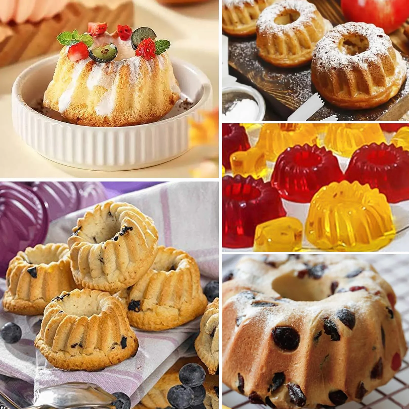 20 Pcs Moldes de Silicone, Molde Bizcocho, Molde Savarin Silicona, de Silicona Reposteria Espiral Antiadherentes para Tartas, Diámetro 6,5 cm, Altura 2,8 cm