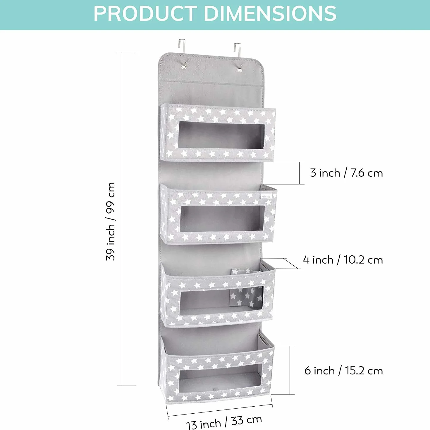 Vesta Baby Organizador para Puerta con 4 Bolsillos Ventana Transparente Almacenamiento Baños Habitación Niños Guardería