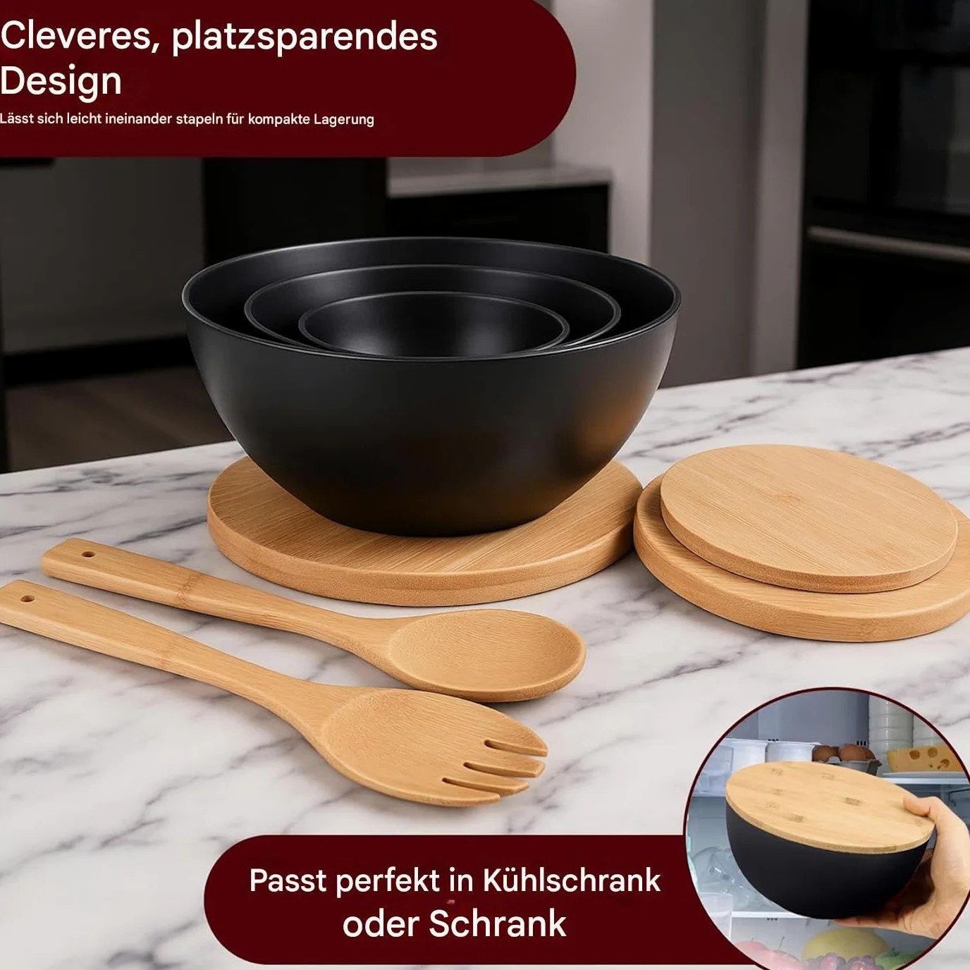 Boles Con Tapa Preparación Almacenamiento Servicio | Contenedores Para Frutas Fruta Cereales Pan Verduras Sopa Comida Cocina
