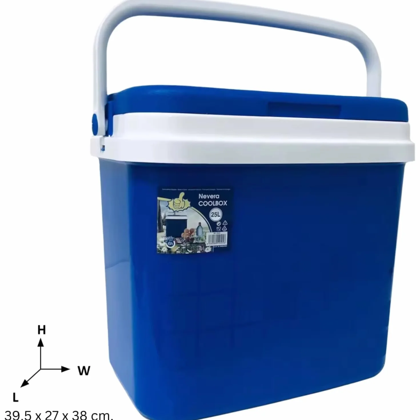 KROWN Nevera Portátil Térmica Azul y Blanco Polipropileno Capacidad