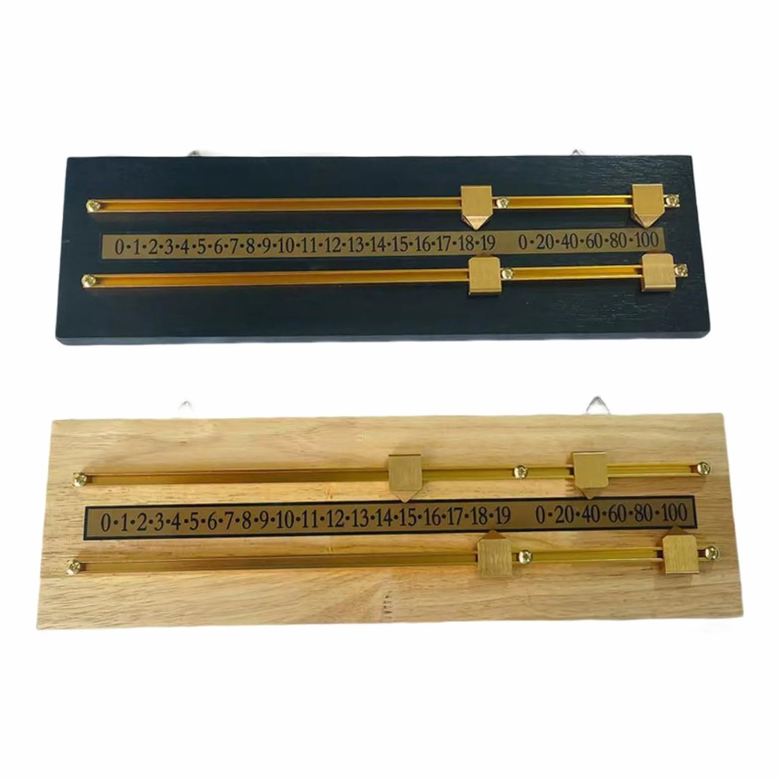 Madera maciza Billar Marcador 45x15x1cm Manual Slide Counter Pool Snooker Negro