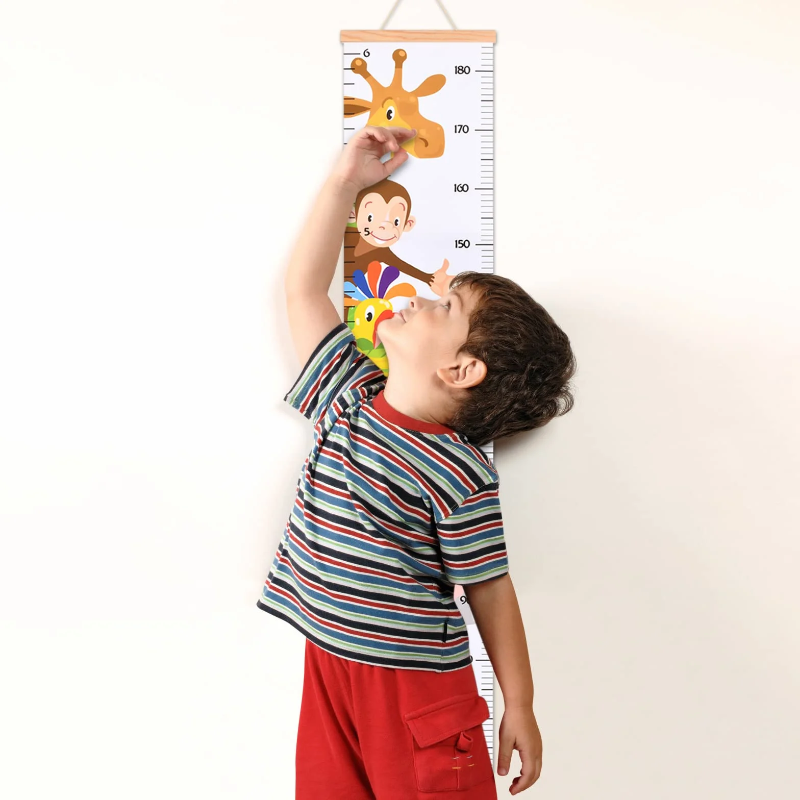 Medidor de Altura para Niños Pared Montado, Tablas Altura Animales Dibujos Animados Decoración Habitación Bebé