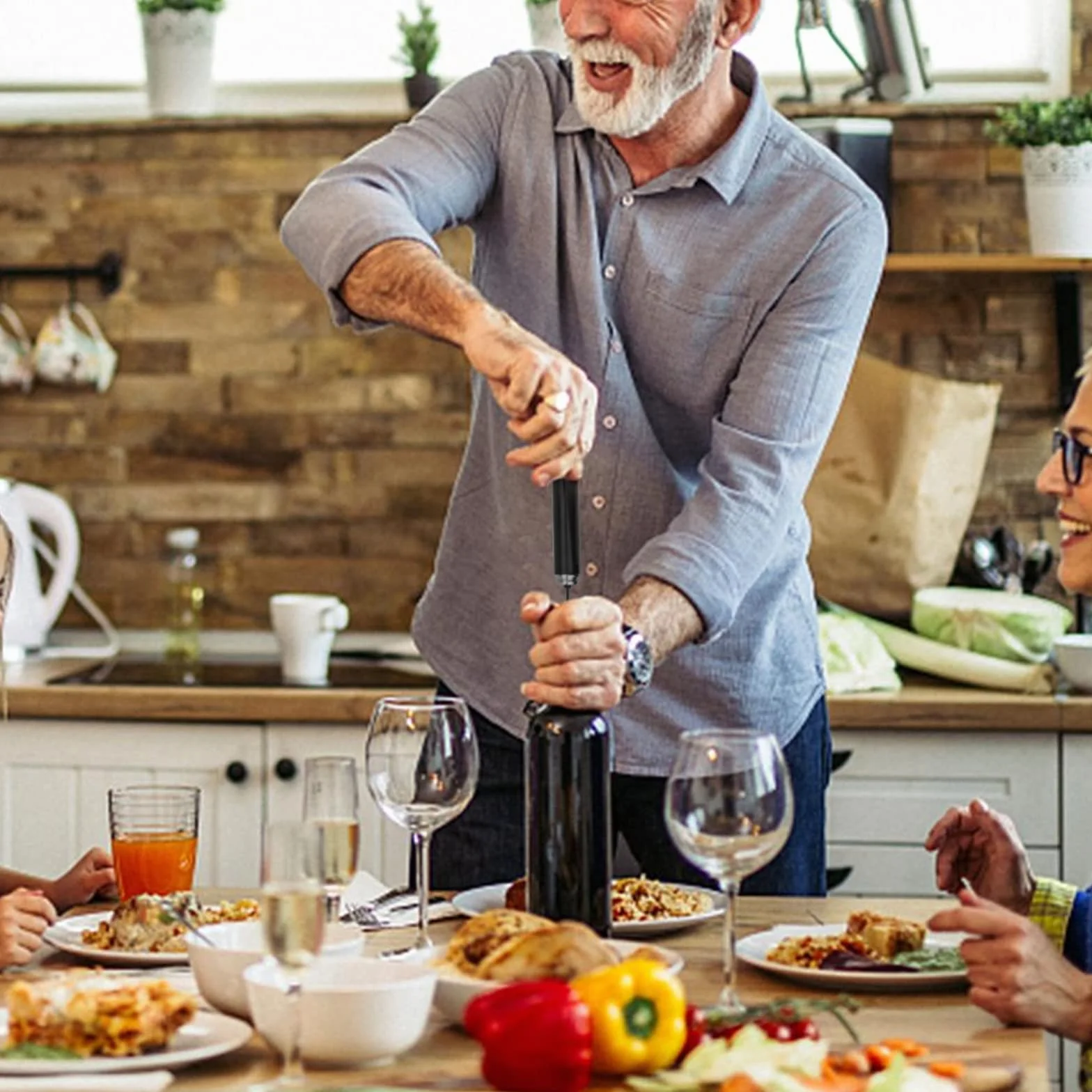 Presión de Aire Abridor de Vino,Abrebotellas Vino Abrebotellas de Presión de Aire, Abridor de Acero Inoxidable,Abrebotellas Vino Portátil Bomba de Aire，Bomba de Botella Regalo-Negro