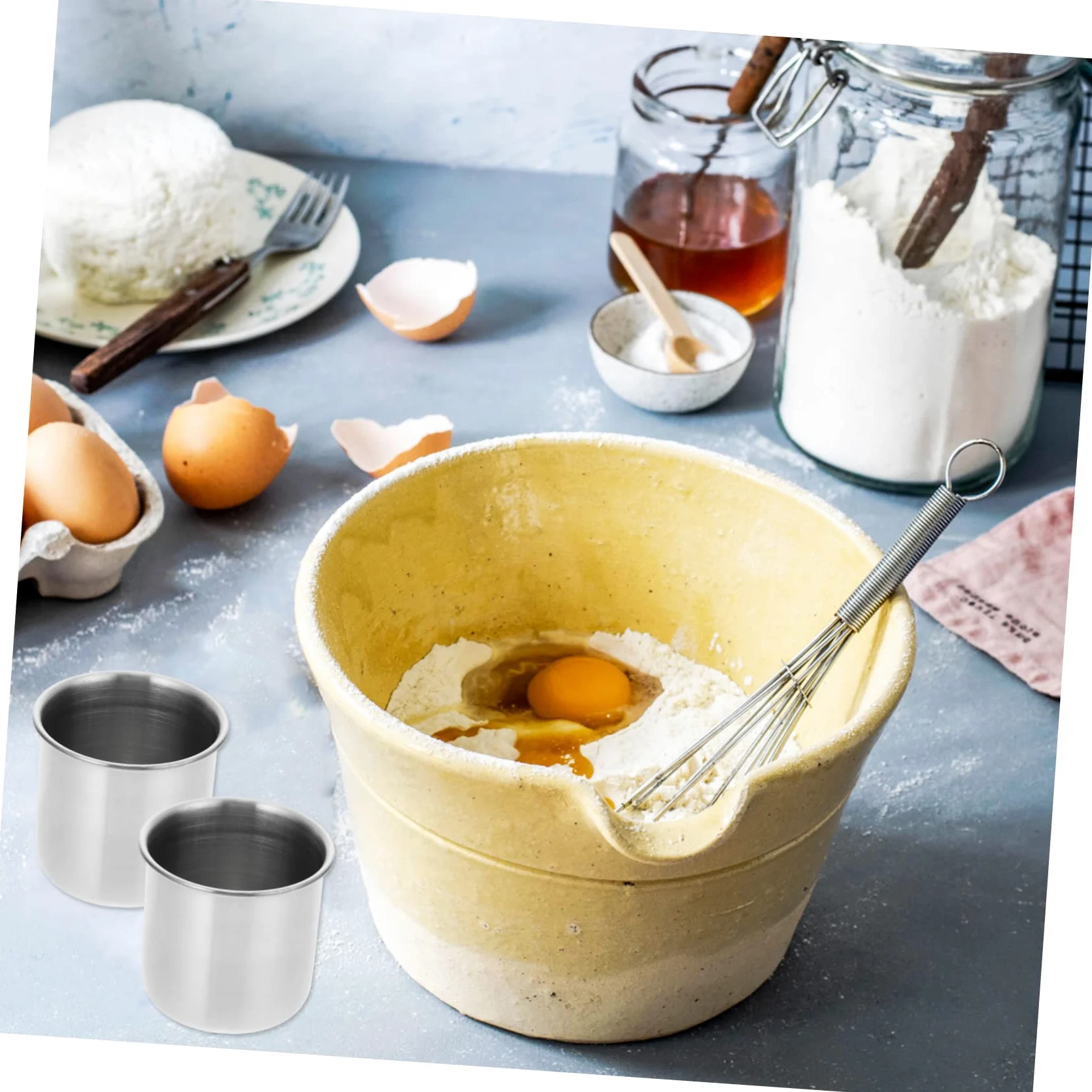 UKCOCO 6piezas Vaso de Medicina de Acero Inoxidable Vaso Medidor Pequeño sin Escala para Medicamentos o Recolección de Muestras