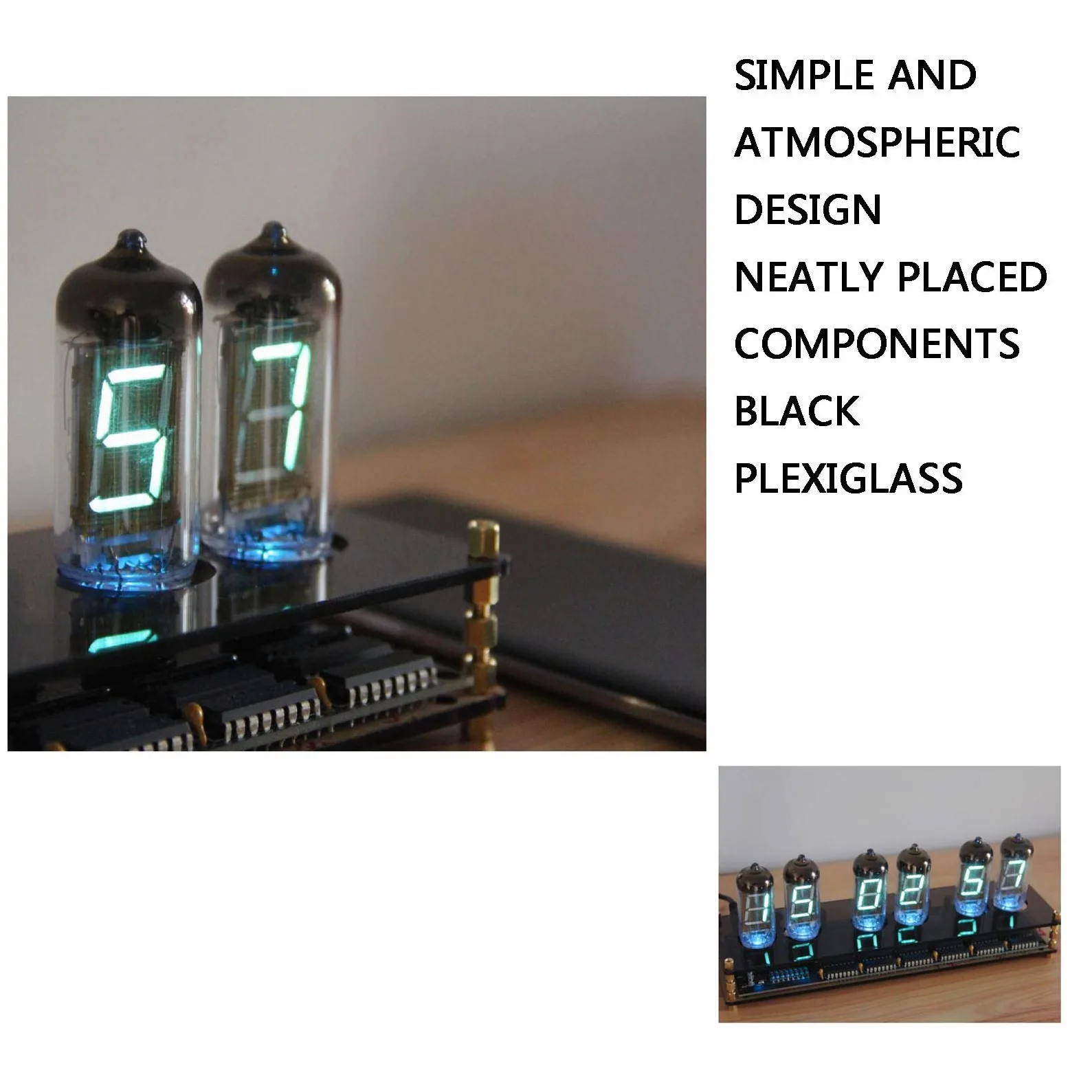 Regalos Personalizados, Reloj de Voz LED, Reloj de Tubo Nixie, Reloj Despertador Bluetooth, Reloj de Tubo Nixie, Temporizador de Encendido y Apagado de Tubo Fluorescente,