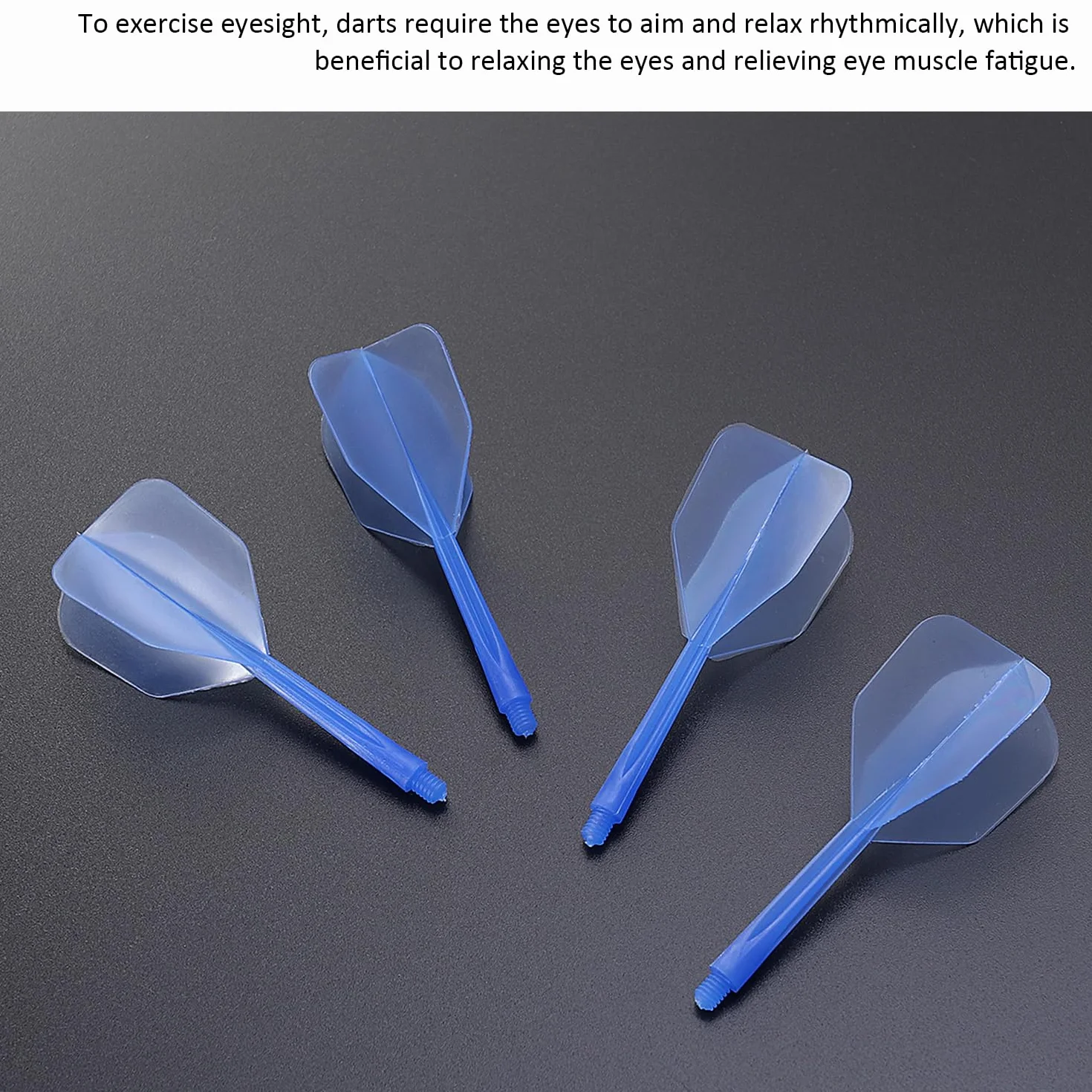Vástago de dardos de 6 piezas, eje de dardo alado, alas azules transparentes, accesorios para dardos, vástago de dardos de una pieza, vástago roscado 2ba para dardos estable
