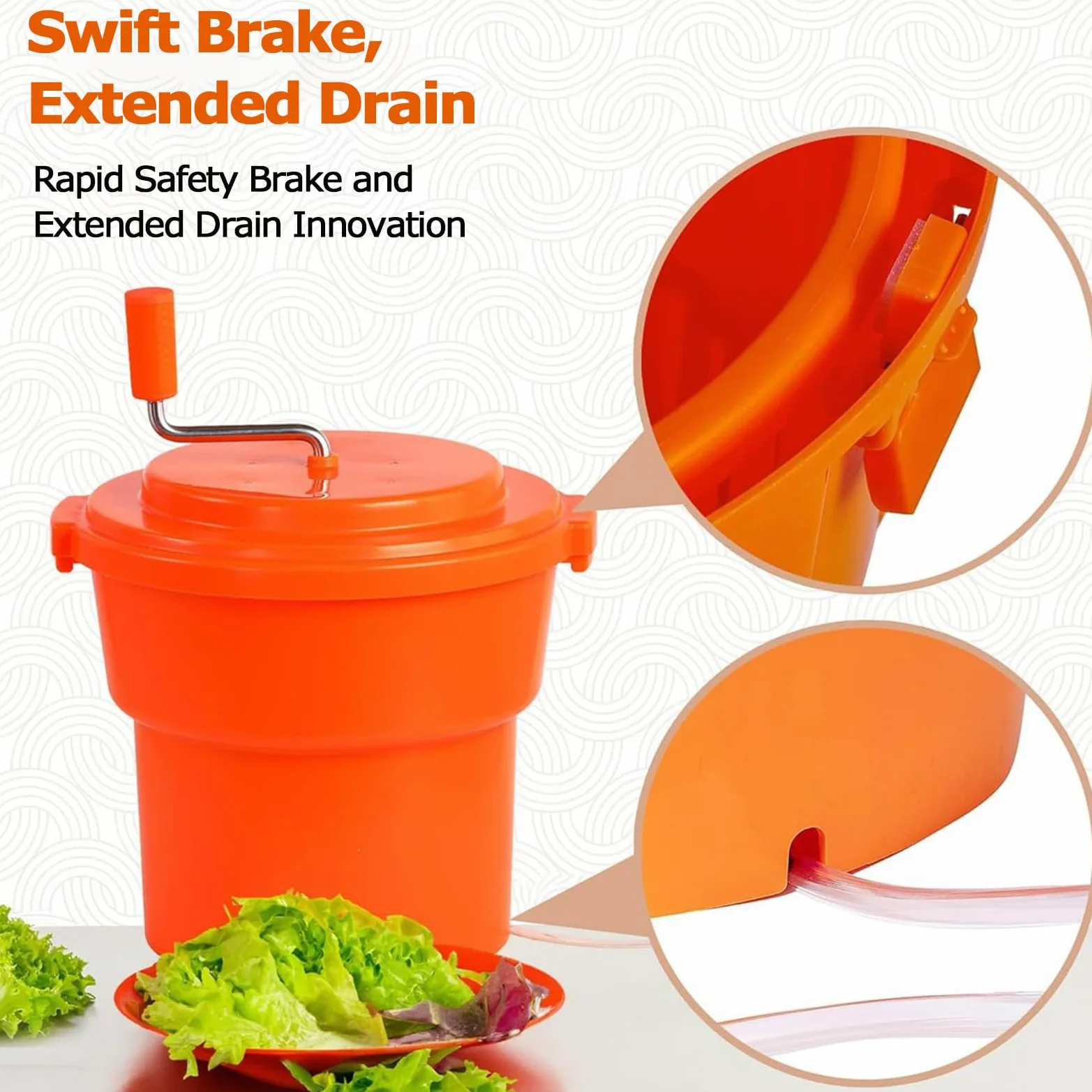 Centrifugador de ensalada, 10 L, 20 L, lavadora comercial grande de verduras, 10 segundos, deshidratación rápida, material de polipropileno, sin BPA, cesta para lavar frutas y verduras, deshidratador