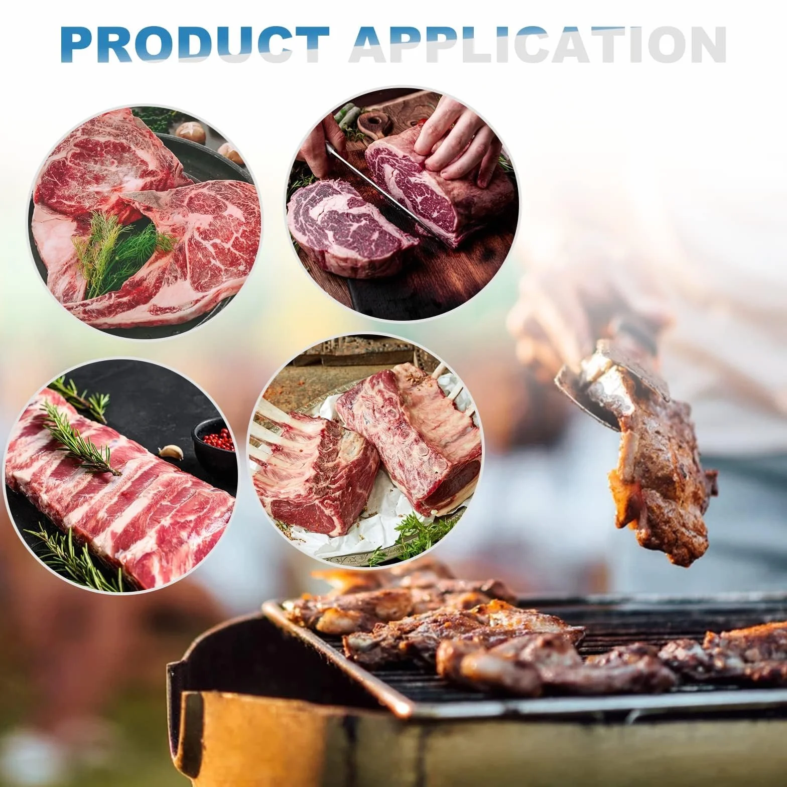 MXBAOHENG Pistola Inyectora de Carne Eléctrica con Manguera 50W Inyector Automático de Marinados Pistola Individual con 10 Agujas de Acero Inoxidable para Asar Pavo, Cerdo, Carne de Res