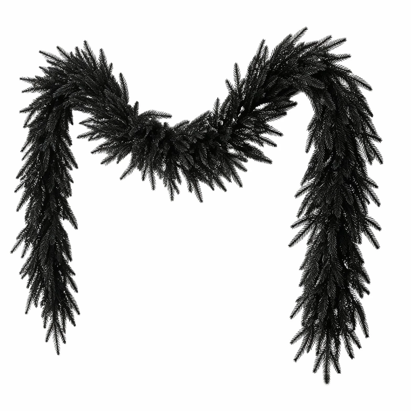 Guirnalda Negra De Halloween Pieza Negra Artificial Realista 1,8 | Guirnalda de Chimenea Halloween para Interior Mesa Ventana Patio Patio Fiesta Festival Otoño Cocina Estante
