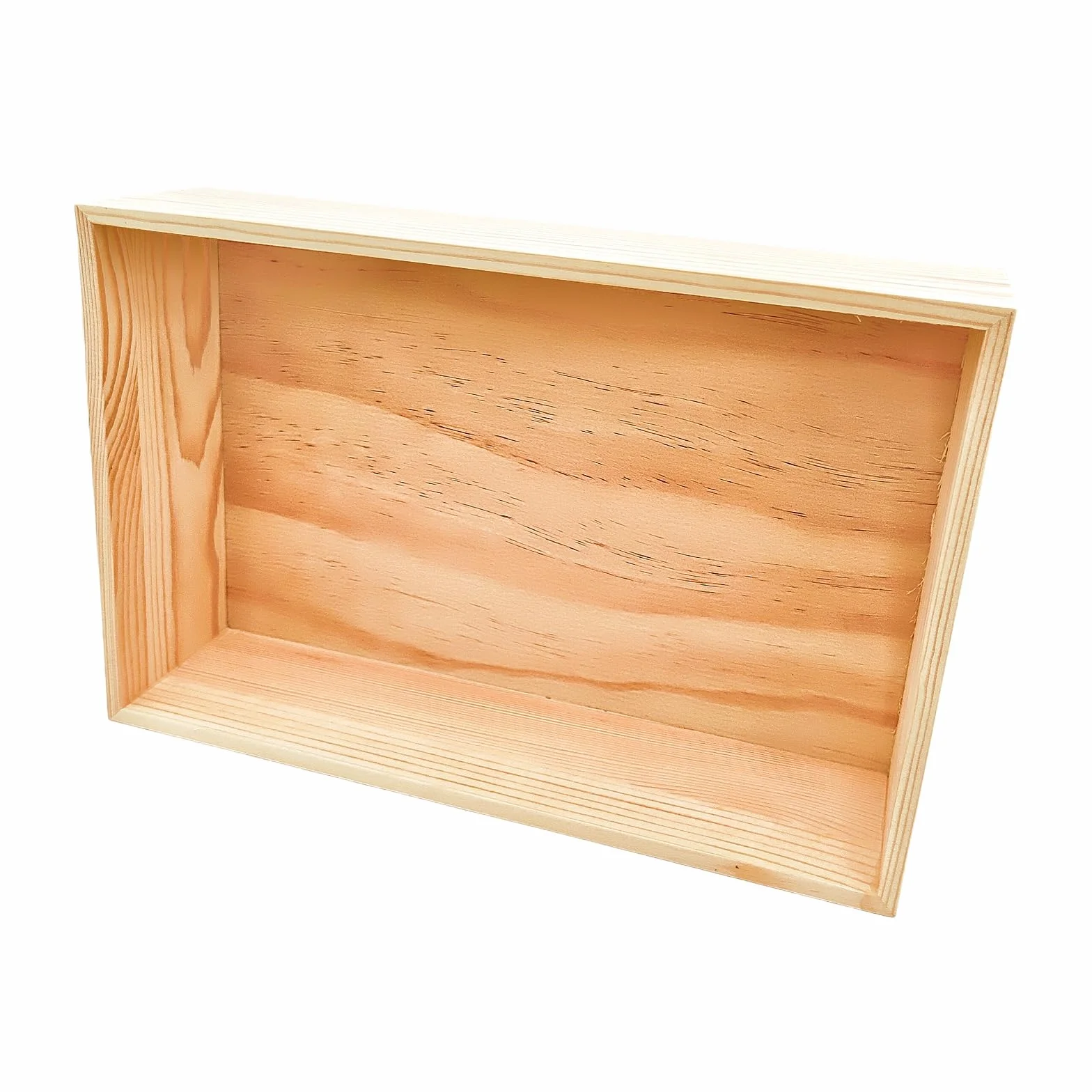 Anktily 1 paquete de cajas de almacenamiento de madera sin terminar, organizador rectangular de 30 x 20 x 8 cm, contenedor de madera natural rústica para decoración del hogar, oficina y lugar