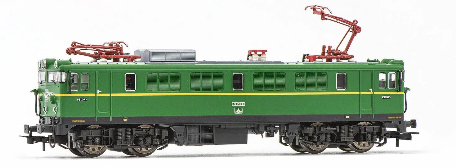 Electrotren HE2018 RENFE, Locomotora Eléctrica de 4 Ejes Serie 279, Decoración Original Verde-Amarillo, EP. III, Color