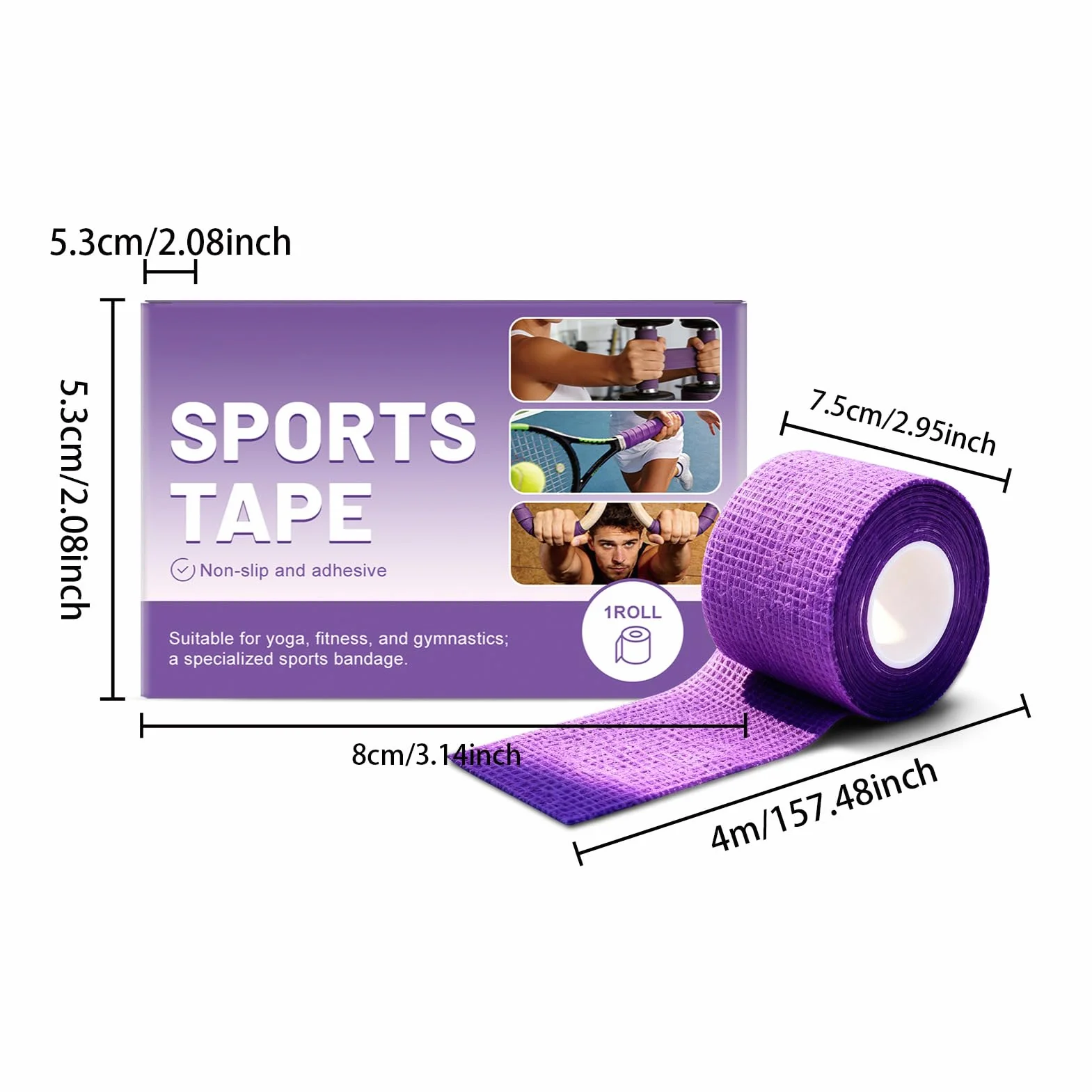 Cinta de Agarre Antideslizante Adhesiva Portátil para Barra de Dominadas, Bate Deportivo, Hockey, Béisbol, Manillares, Halterofilia y Gimnasia