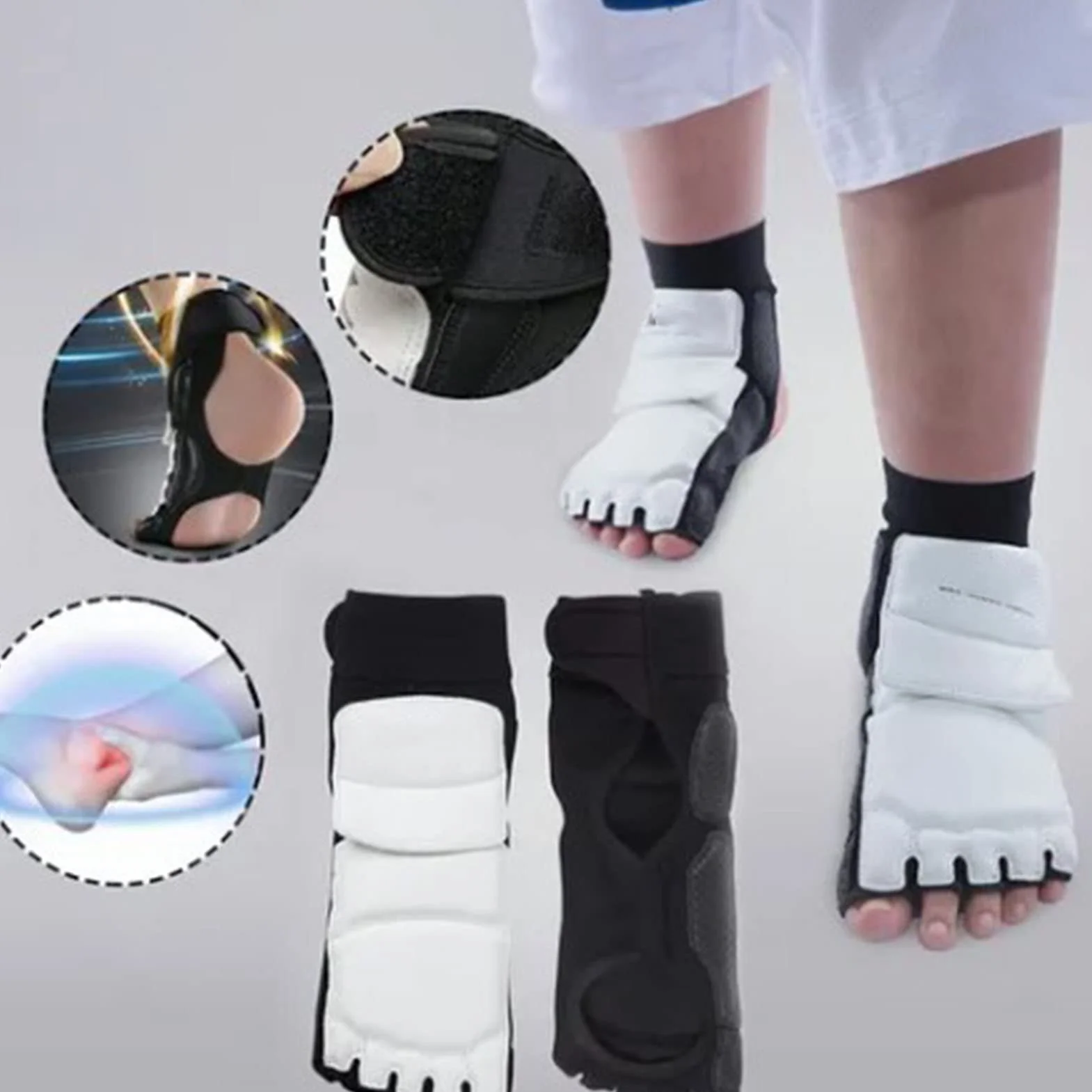 Taekwondo Foot Protector Gear Antideslizante 1 Par Transpirable para Entrenamiento L 36-37