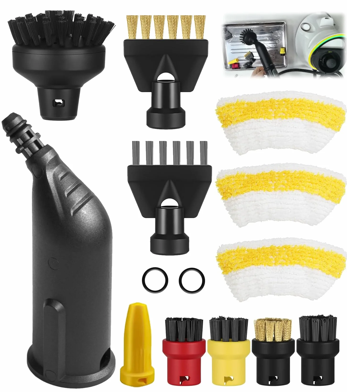 14 piezas para limpiador de vapor Karcher SC1 SC3 SC5 SC4 SC2 accesorios, para accesorios Karcher SC1 SC3 SC5 SC4 SC2 juego de piezas de repuesto, incluye boquilla alargada, boquilla curvada