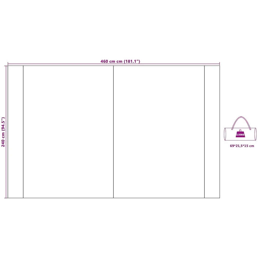 vidaXL Toldo Resistente al Agua 240 x 460 cm Impermeable Jardín Terraza Exterior Carpa Camping Cubierta Caravana Protección Solar