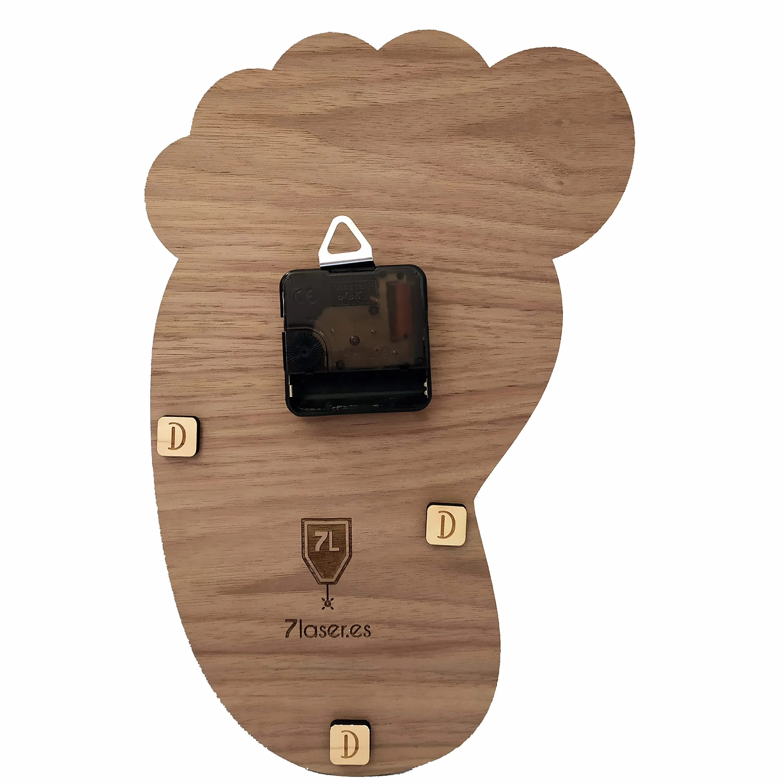 Reloj Natalicio de Madera Personalizado con Nombre, Fecha, Peso, Hora, Medida y Grupo Sanguíneo