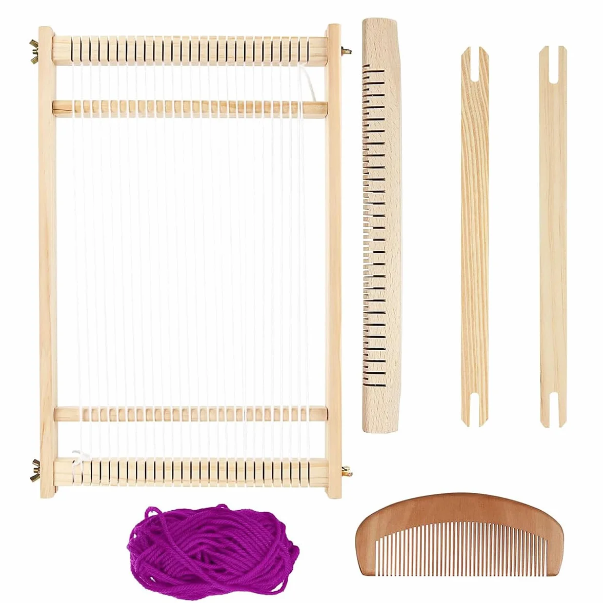 Kit de Telar de Madera para múltiples Manualidades, telares de Tapiz de Madera, Arte Creativo de Tejido para Principiantes y Expertos