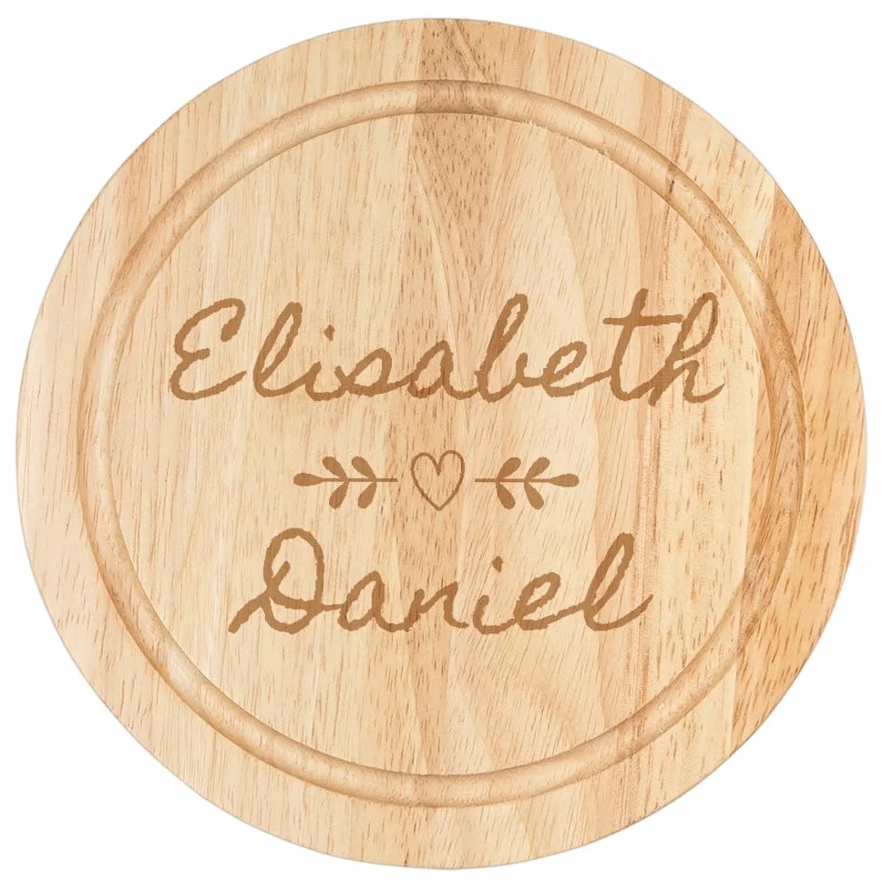 Wanapix Tabla de Quesos Personalizada con 4 Cuchillos de Acero Inoxidable 22 cm