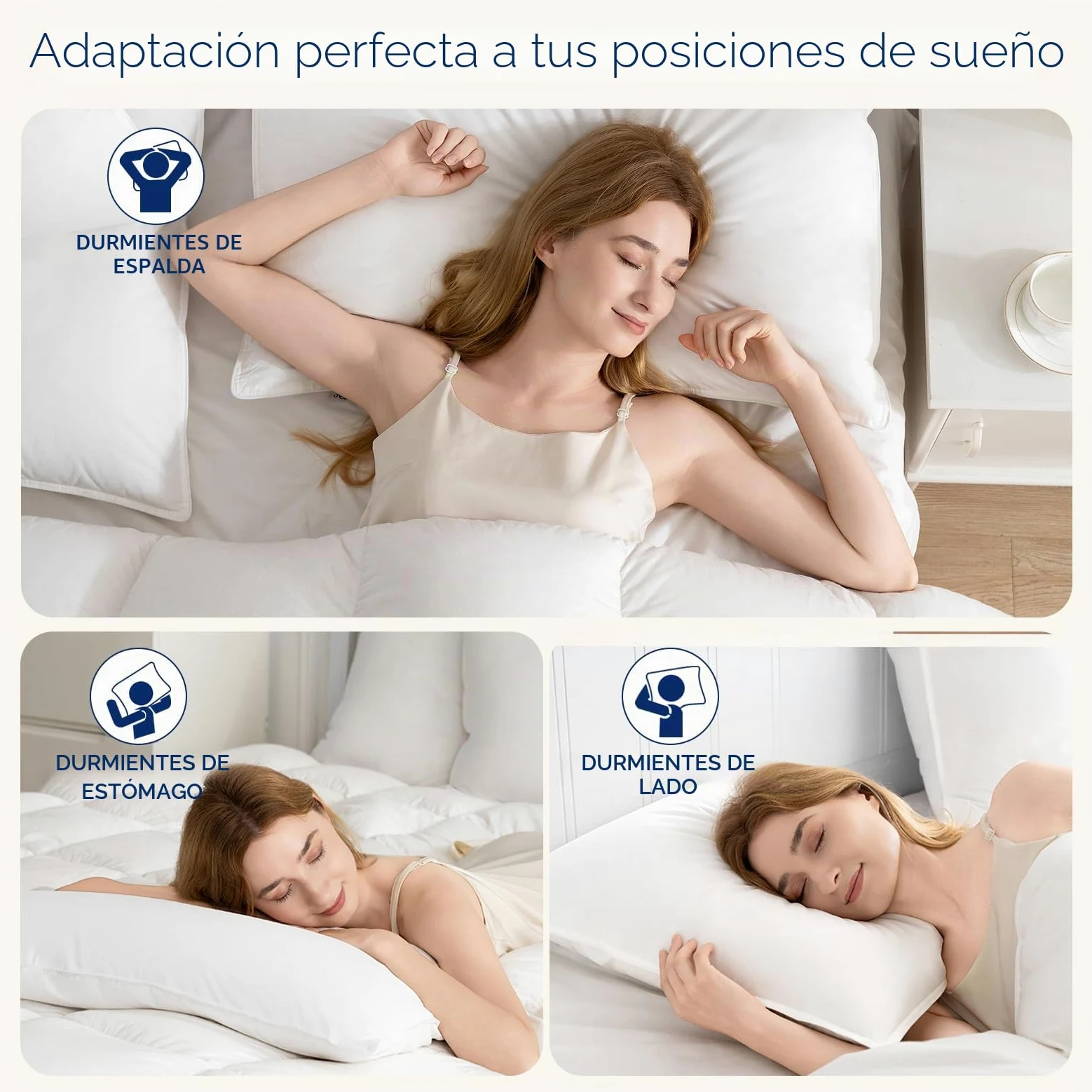 Almohada de Plumón 40x80 Almohada Plumas 40x80 cm Almohada para Dormir de Hotel de 3 Cámaras, Funda 100% Algodón y Relleno de Pluma, Certificado Ökotex (800 g, 1 Unidad)