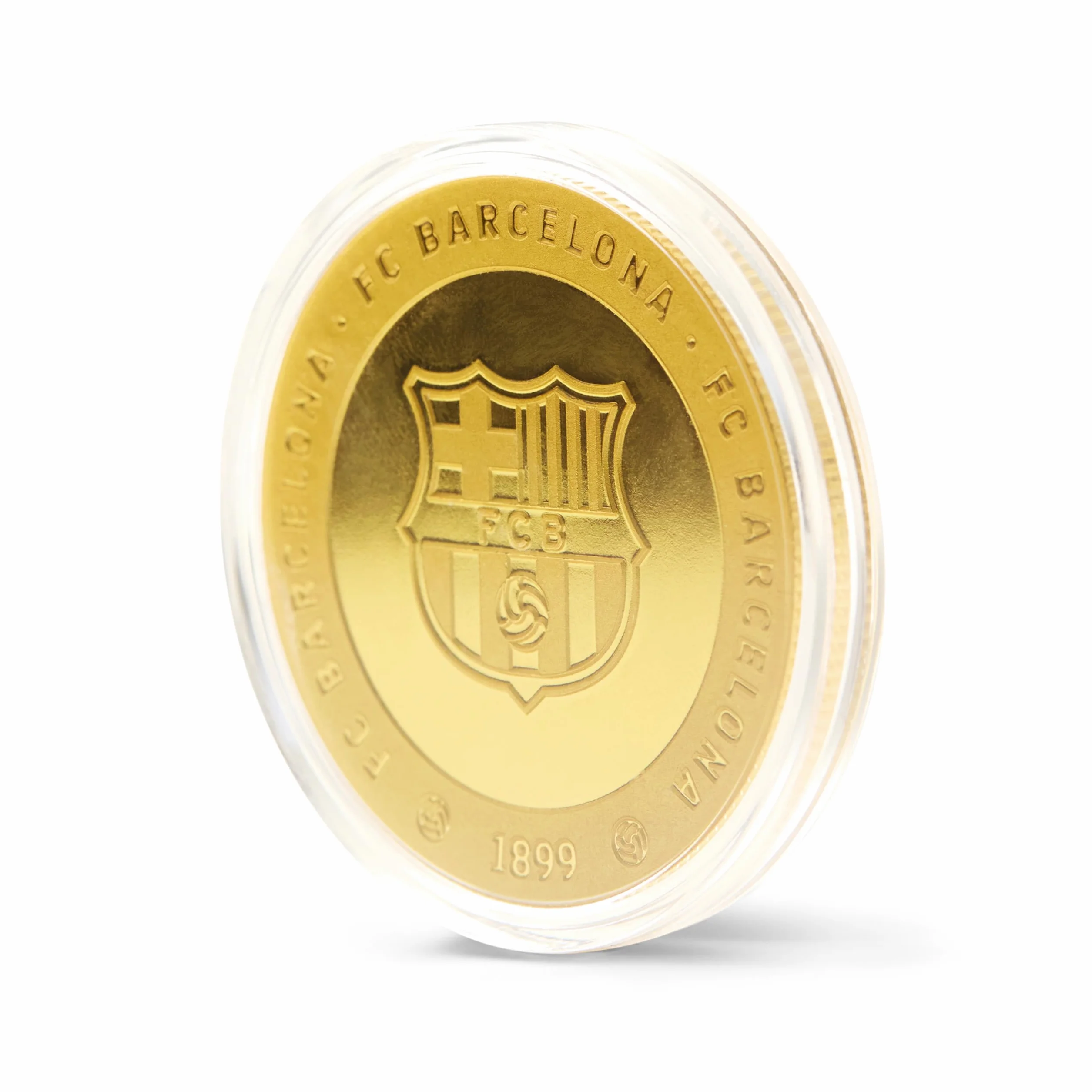 FC Barcelona Moneda Edición Especial Escudo Inscripción Relieve Barça Coleccionable Dorada Oficial