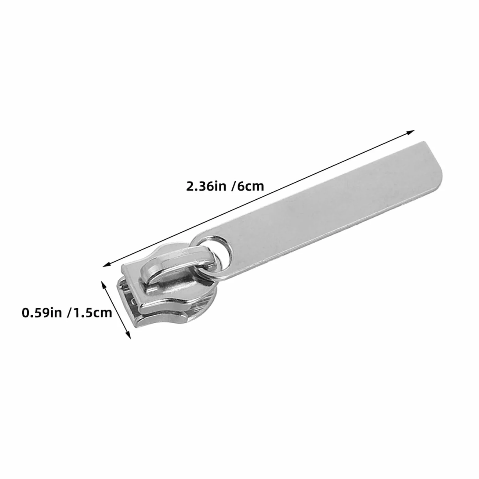 STOBAZA Tirador de Cremallera de Repuesto Doble Capa Metal Plateado 100 Unidades Desmontable Orificio para Candado Compatible Maletas y Mochilas para Viaje