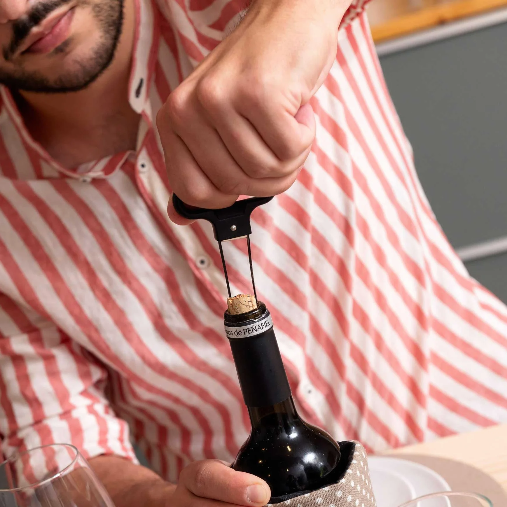 Sacacorchos de láminas para vino viejo, sacacorchos profesional sin perforar corchos antiguos