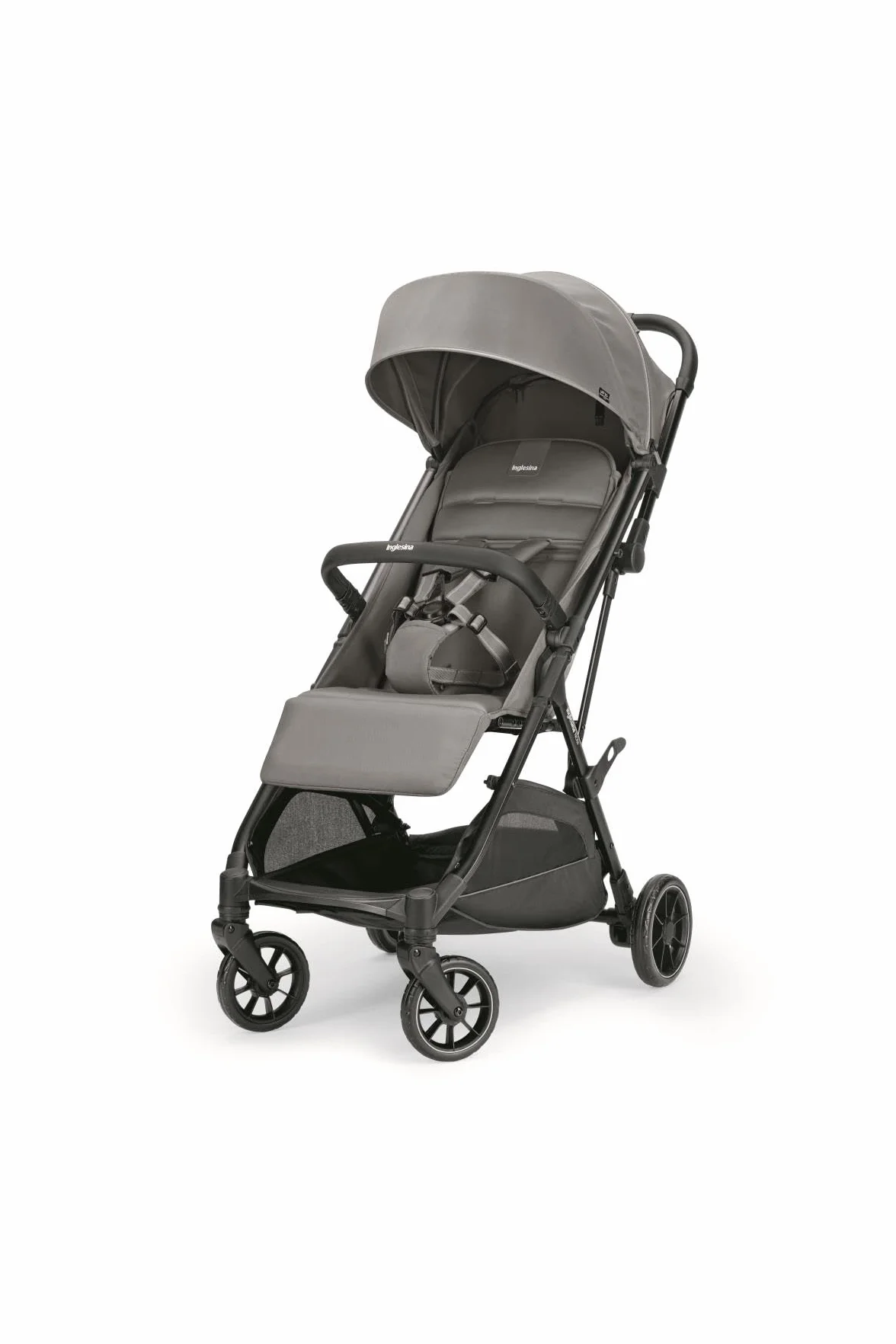 Inglesina NOW Silla de Paseo Compacta Ligera 7,2 kg, Cierre Automático One Touch, Respaldo Reclinable 170°, Capota UPF 50+, desde Nacimiento hasta 22 kg, Snap Grey