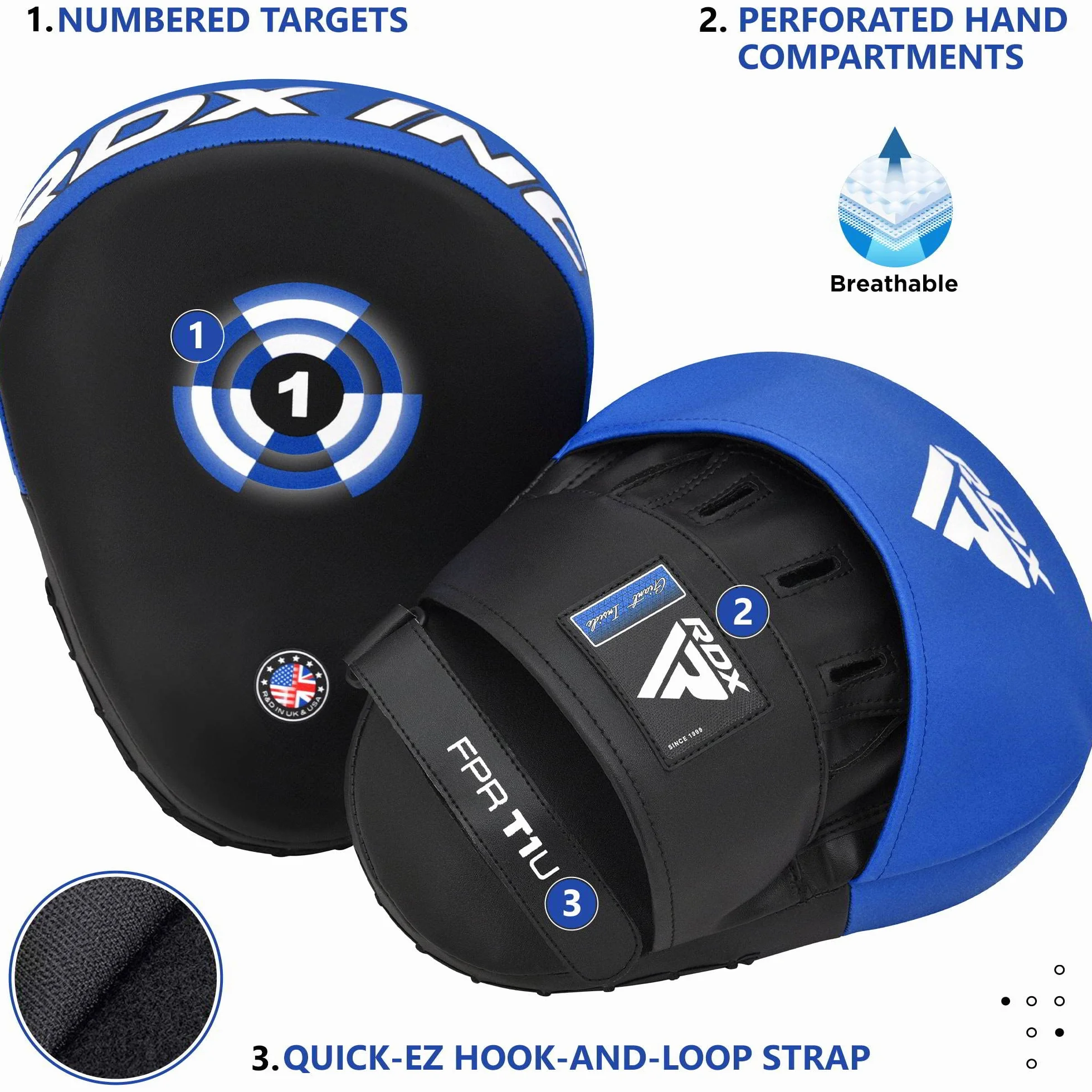 RDX Kamf Sport Cajas Pads Mano Boxpads Kickboxing Thaipads Manoplas Impacto Cojín, Weiß