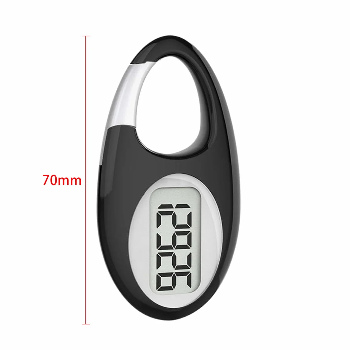 Podómetro deportivo 3D Mini Podómetro digital con gancho para hombres, mujeres, adultos y personas mayores. Registra con precisión los pasos.