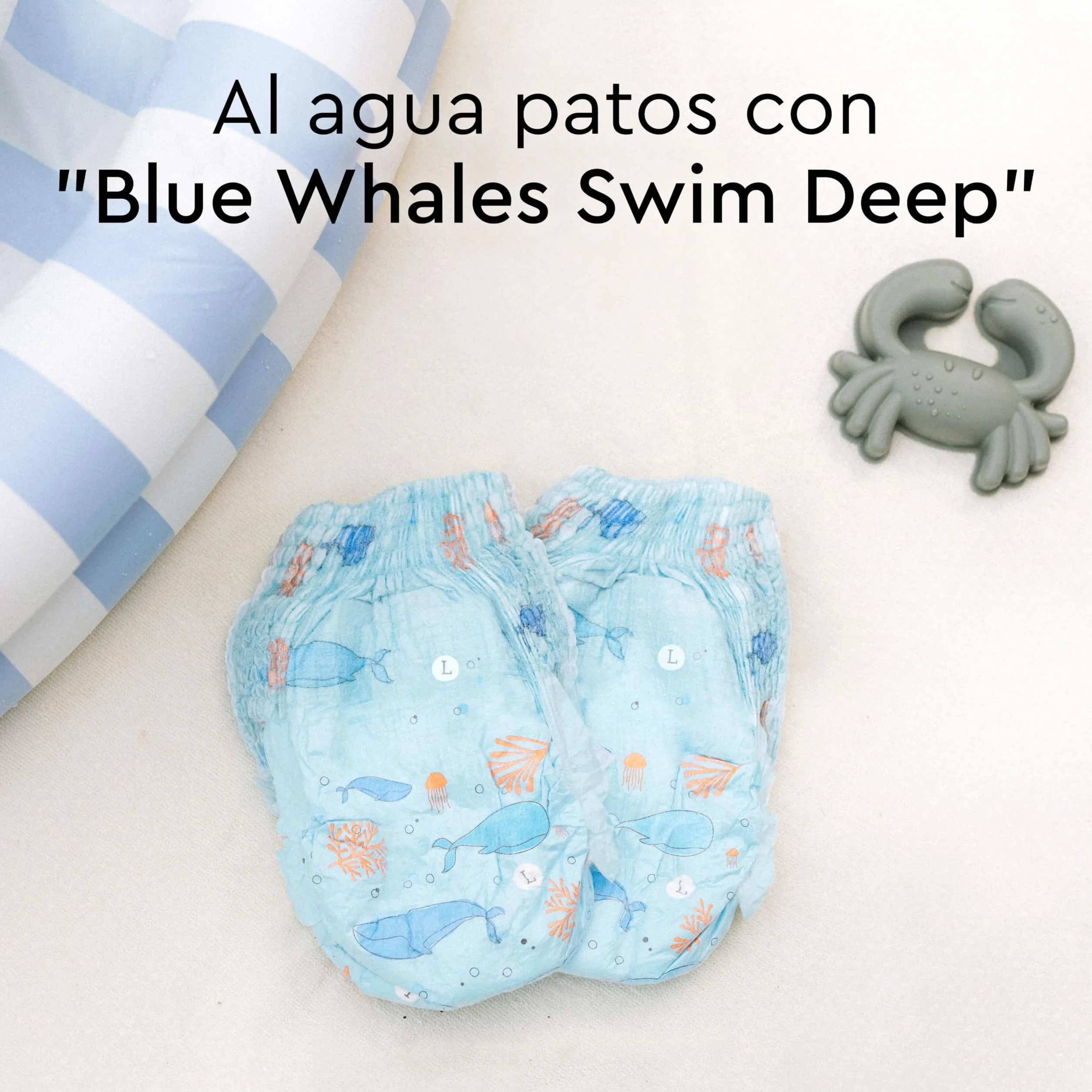 Pañales-bañador LILLYDOO desechables, respetuosos con la piel, para bebés talla M (9–15 kg), 1 paquete (18 unidades) con diseño acuático, para una protección segura en el agua