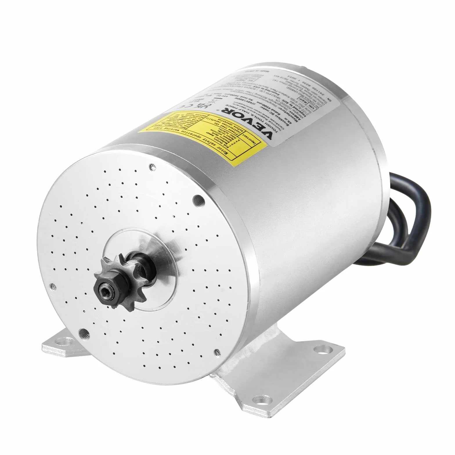 VEVOR Motor Eléctrico sin Escobillas 1800W 48V 4500 RPM Controlador de Velocidad Pedal Acelerador para Bicicleta Eléctrica
