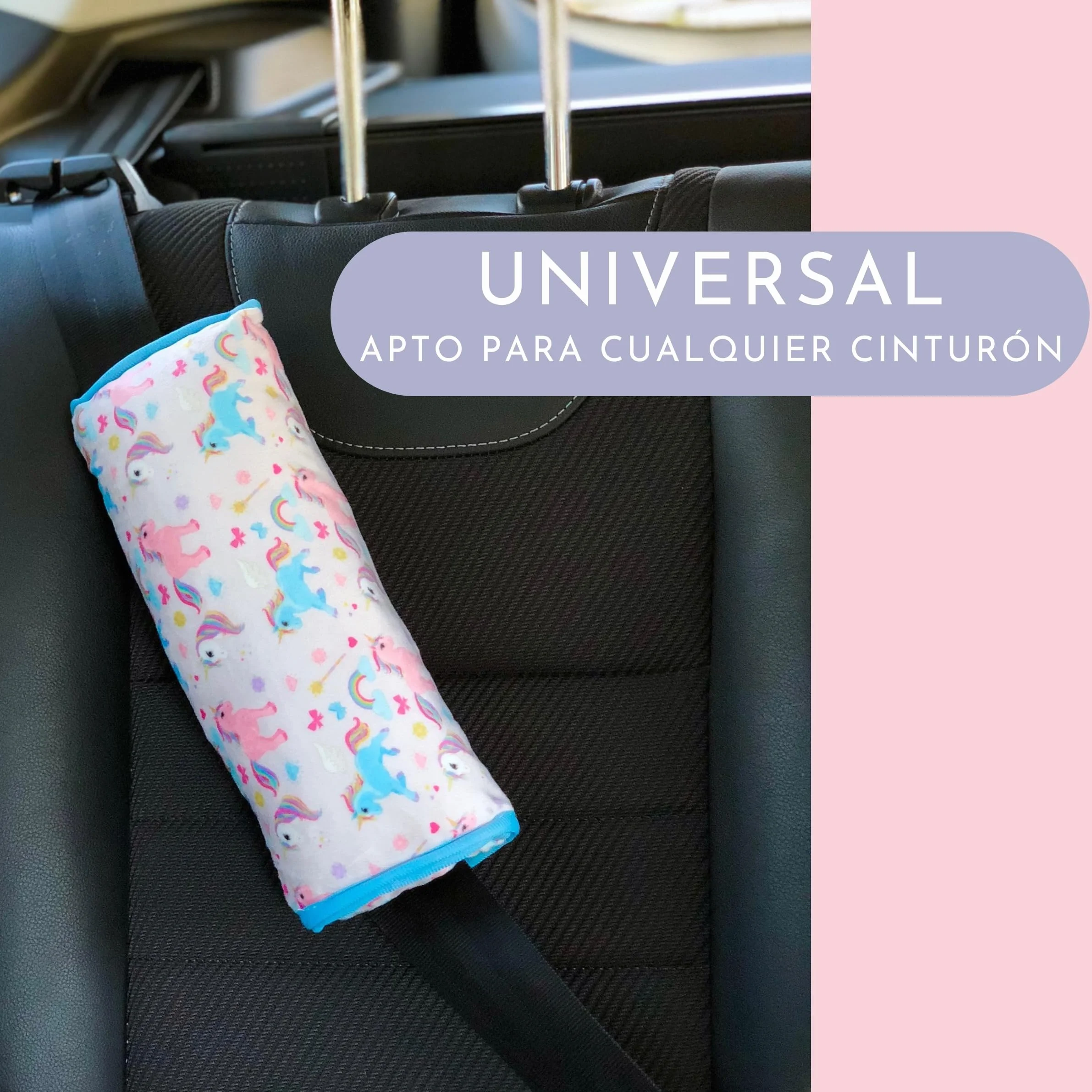 HECKBO Almohadilla para Coche Unicornio Lavable Suave Peluche 30x12 cm