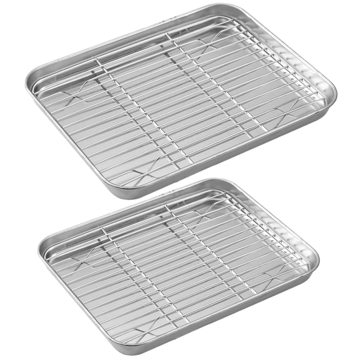 Juego de 2 Rejillas para Hornear de Acero Inoxidable con Bandejas Duraderas y Versátiles para Cocina y Enfriamiento