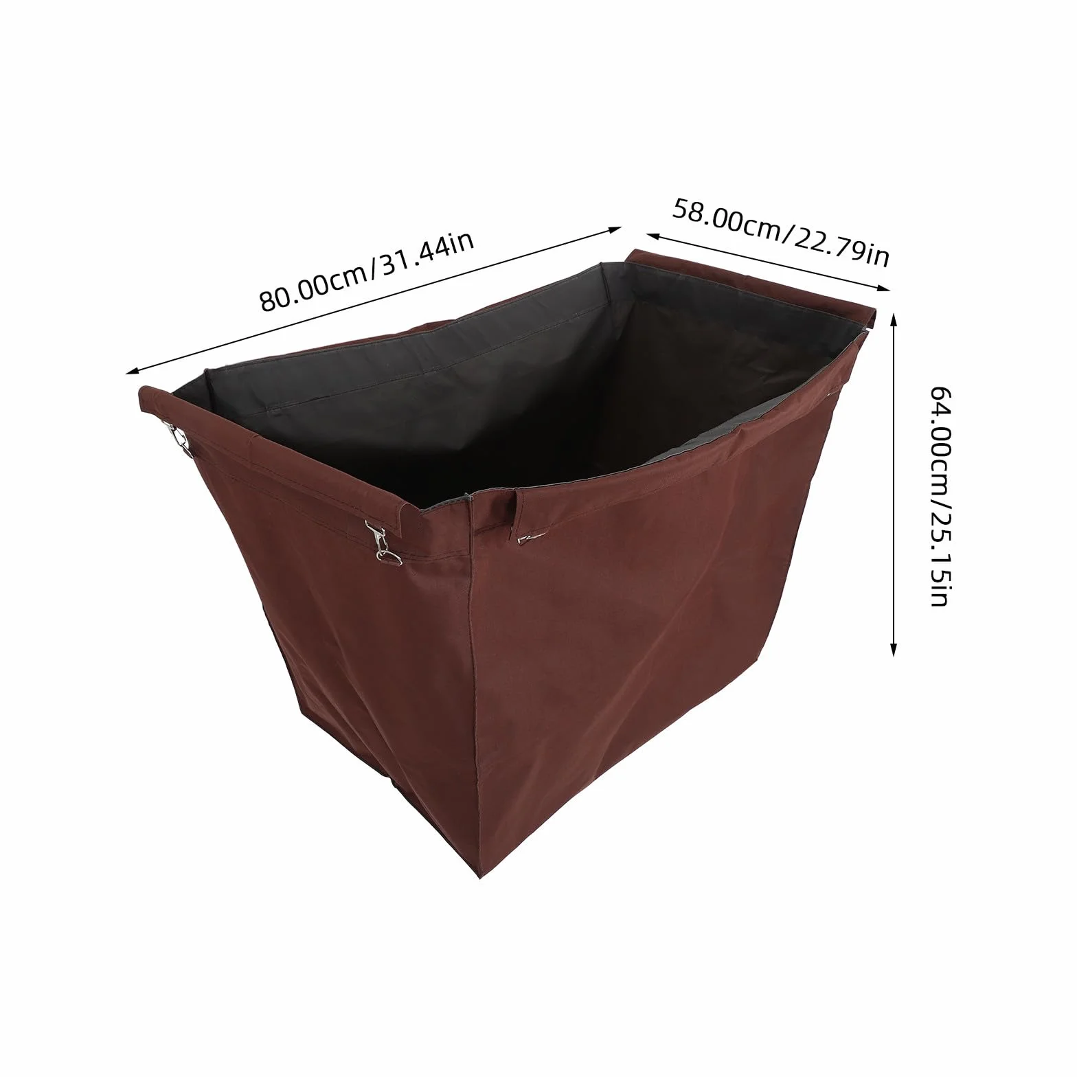 Holibanna Bolsa de Lavandería Portátil de Tela Oxford Marrón para Carrito de Basura y Recogida de Ropa Gran Capacidad para Organización en Casas de Huéspedes