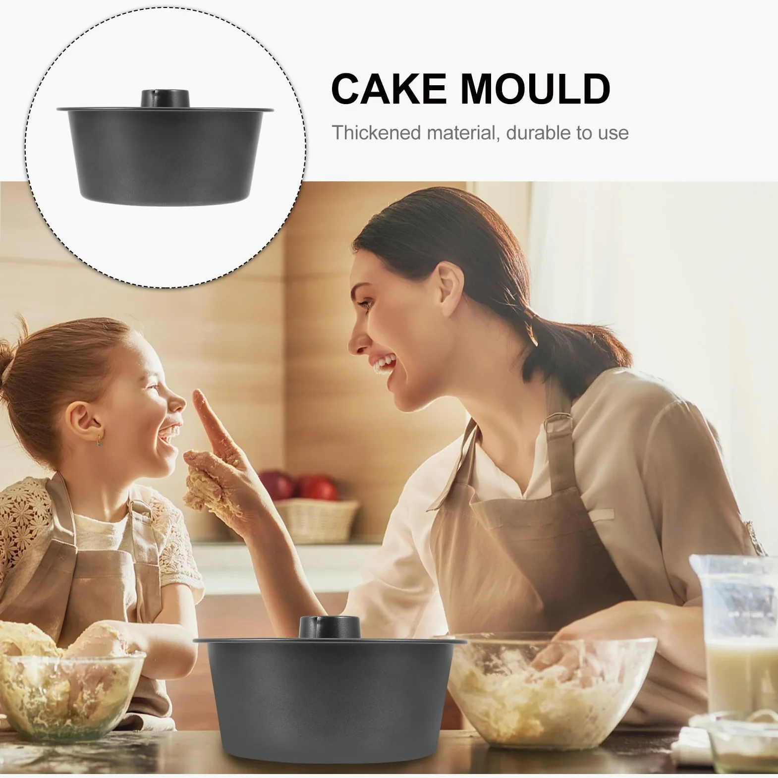 Gadpiparty 1pieza Molde para Bizcocho Redondo de Acero al Carbono de Alta Resistencia Antiadherente y Reutilizable Molde para Horno con Borde Curvado para Repostería y Pastelería