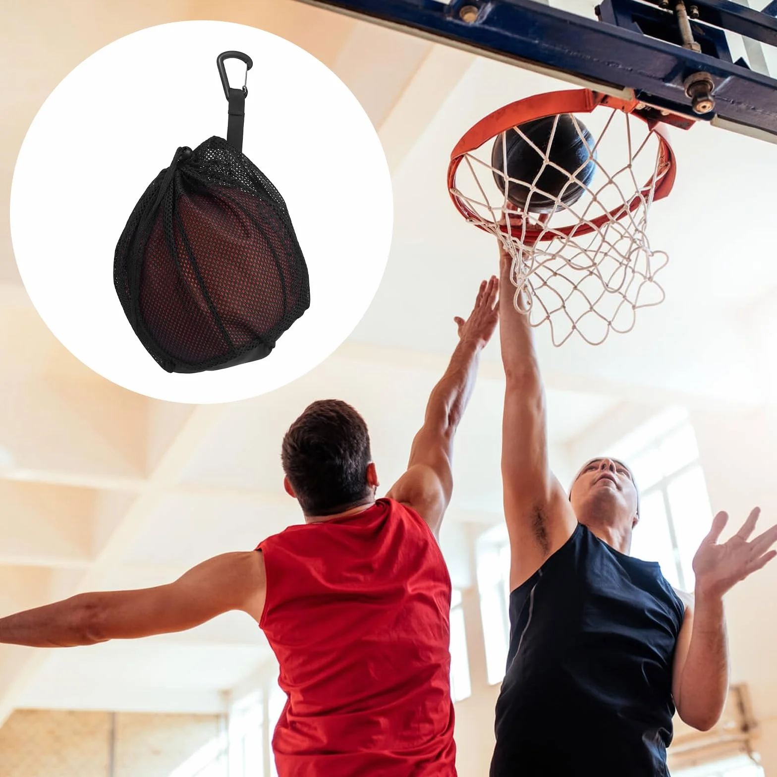 Bolsa de Red Deportiva con Cordón para Balones de Baloncesto, Fútbol, Voleibol y Rugby