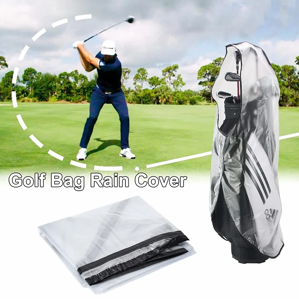 Fundas para Carritos de Golf Impermeable PVC con Cremallera Translúcido Capucha Portátil